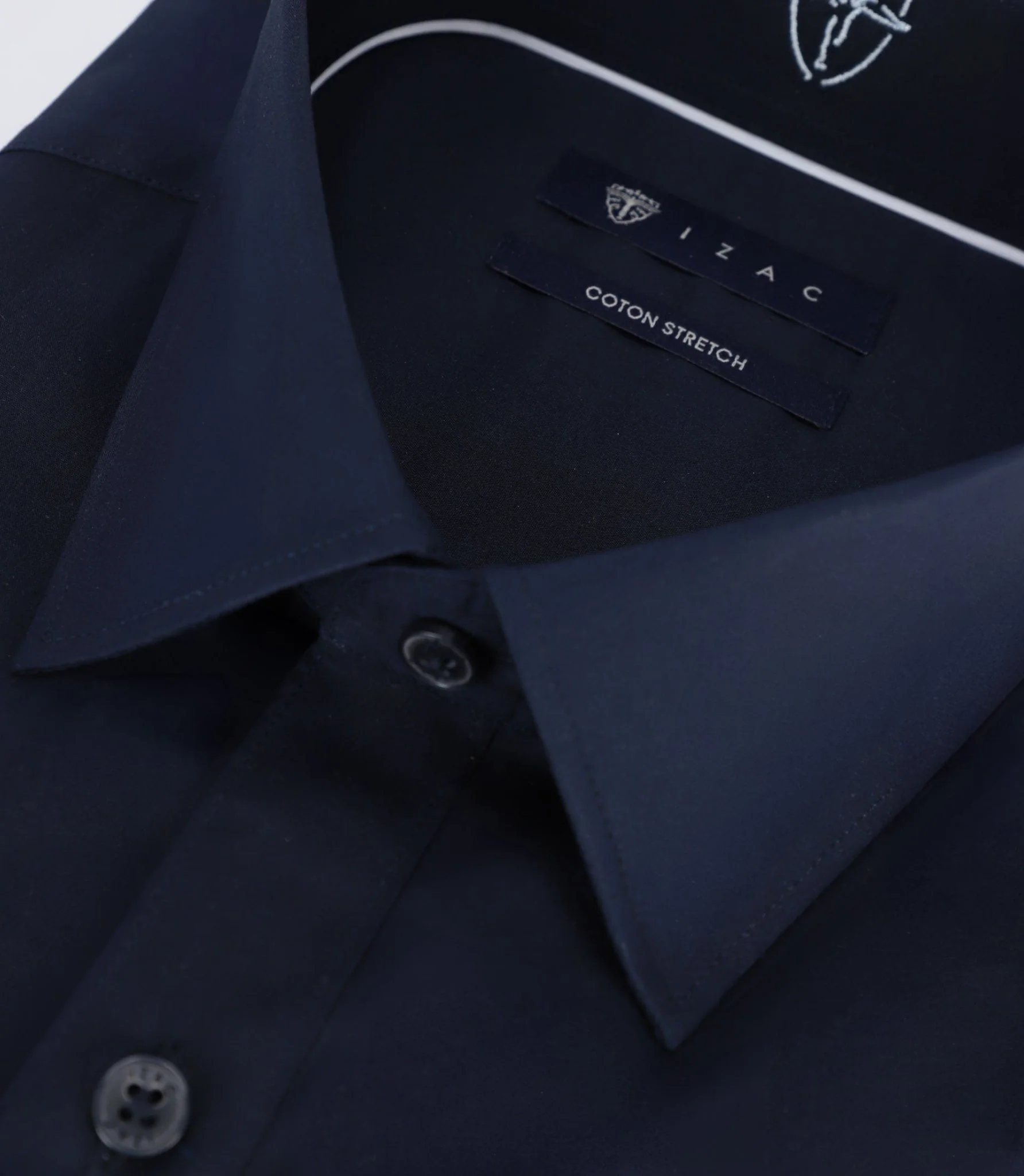 Chemise unie marine - Image 2