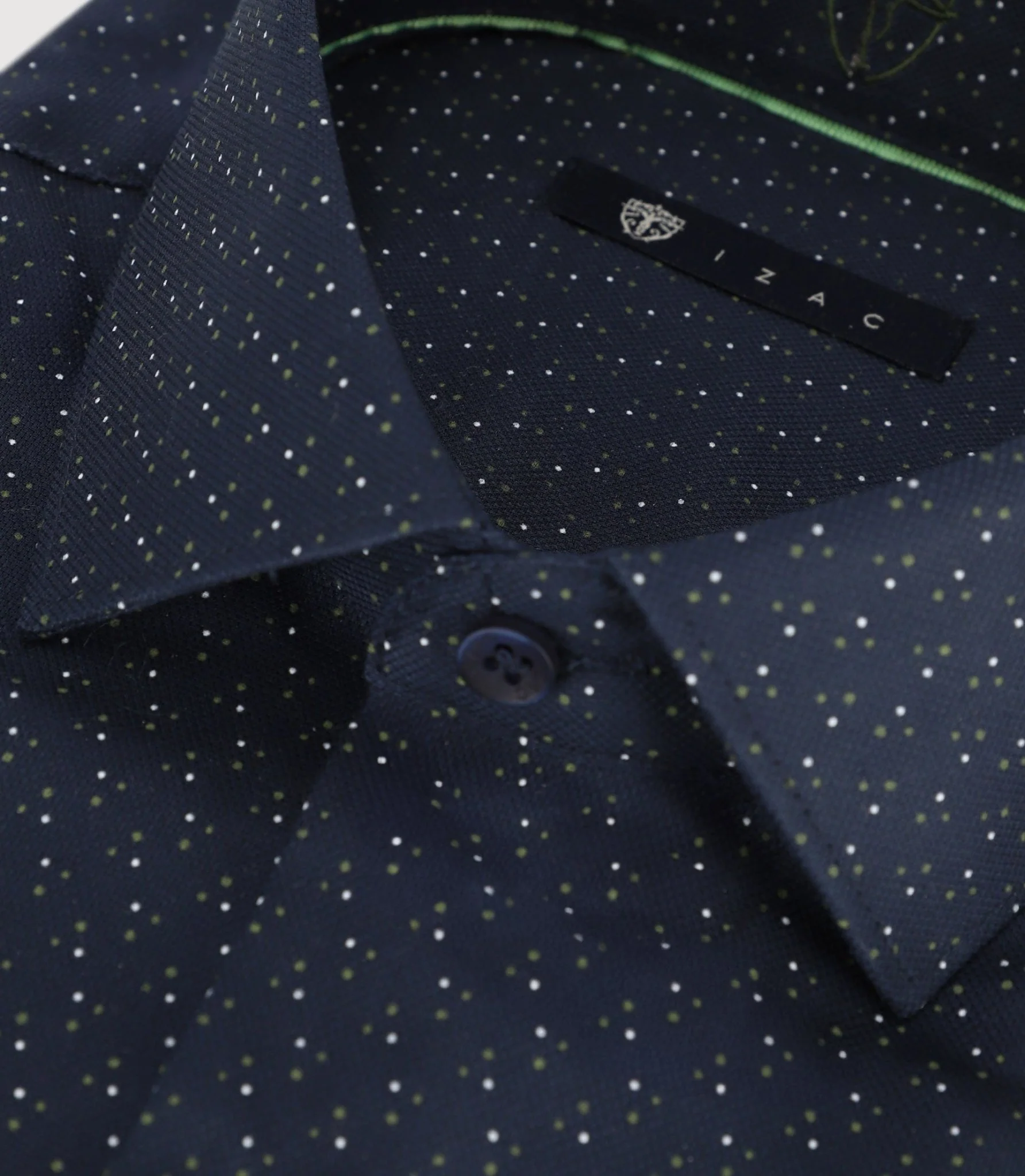 Chemise à pois marine - Image 2