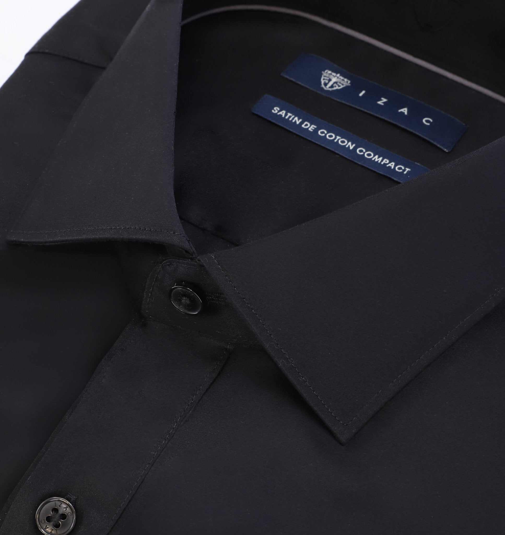 Chemise col italien noire - Image 2