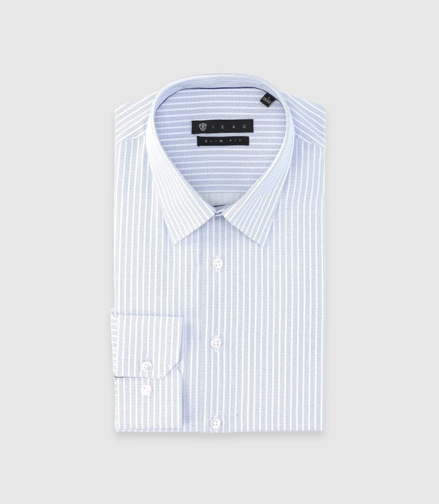 Chemise slim à rayures bleu PALY - Image 3