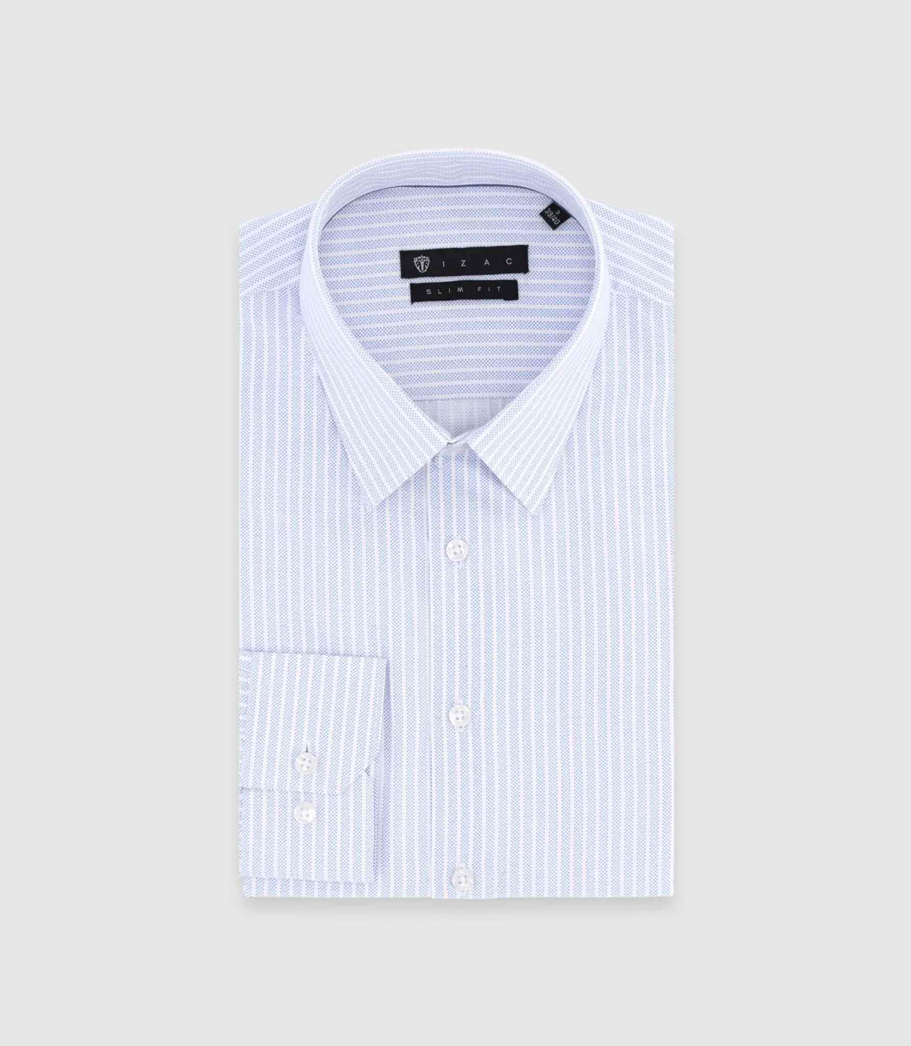 Chemise slim à rayures bleu ciel PALY