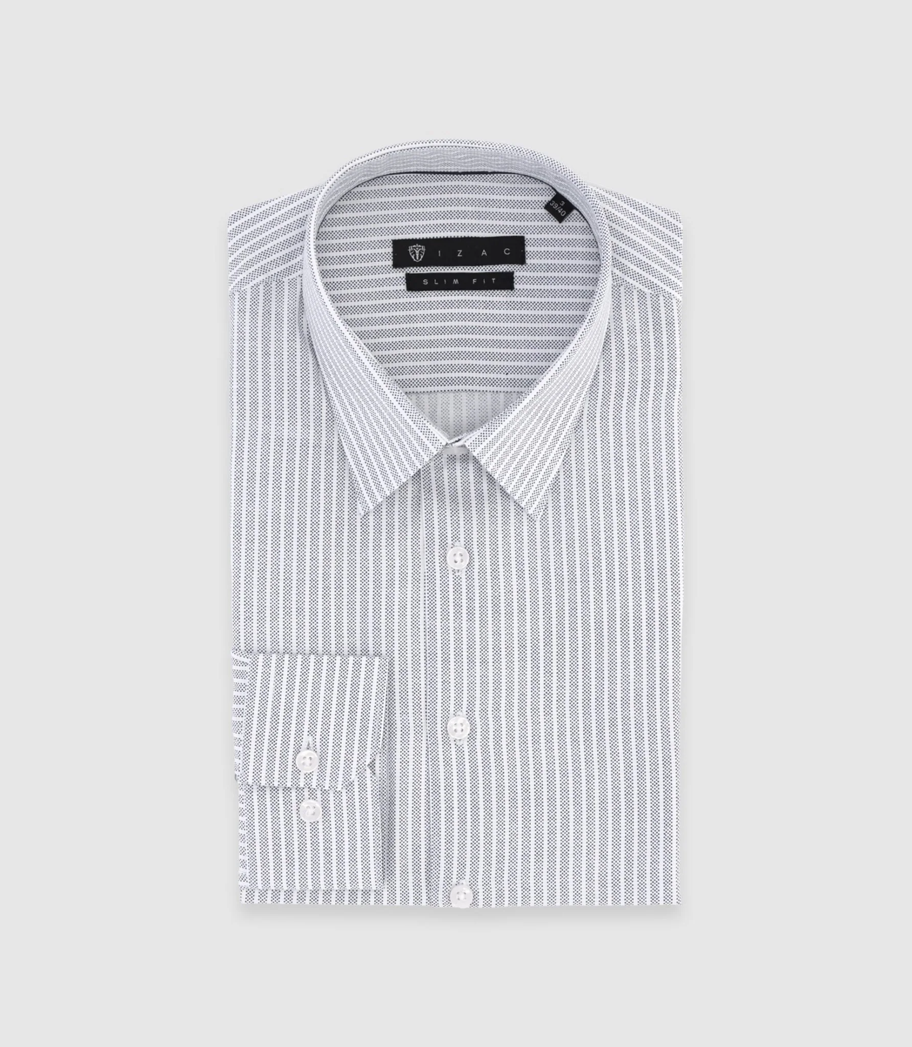 Chemise slim à rayures grise PALY
