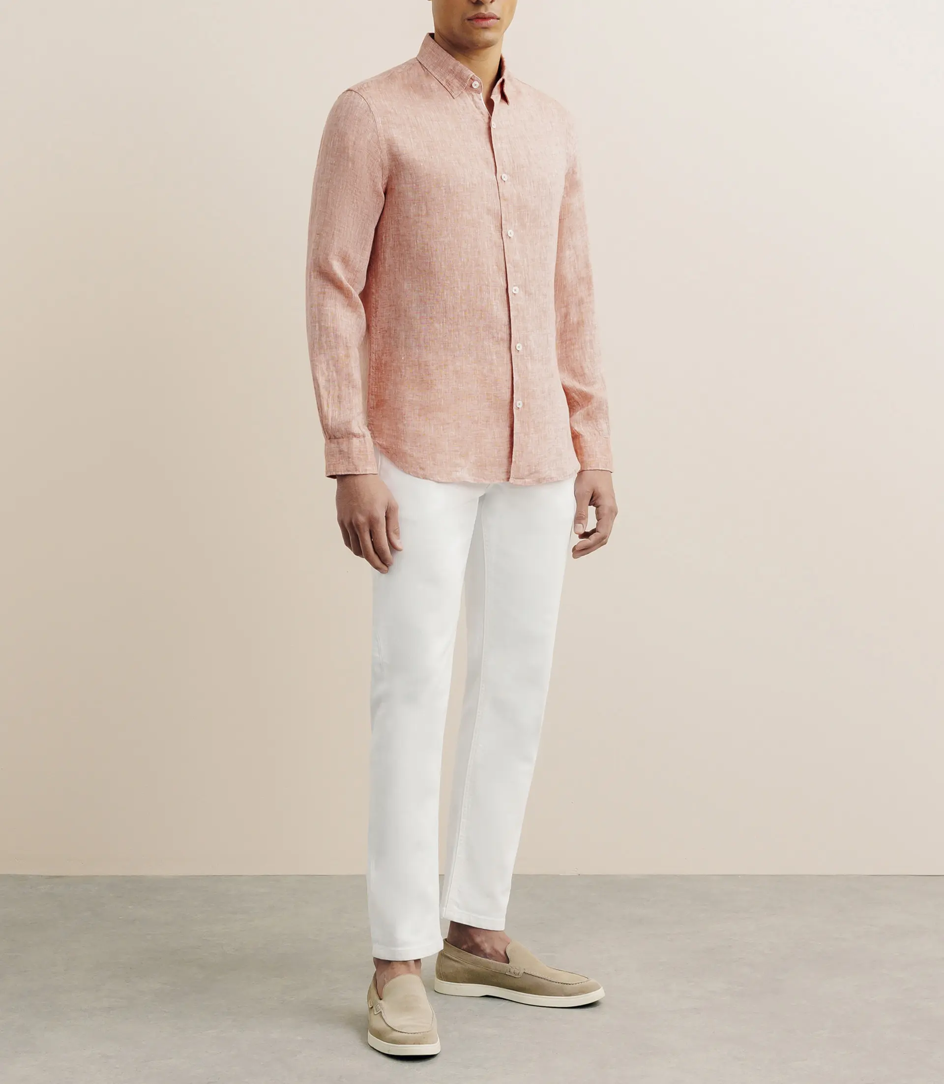 Chemise regular 100% lin orange - Image 3