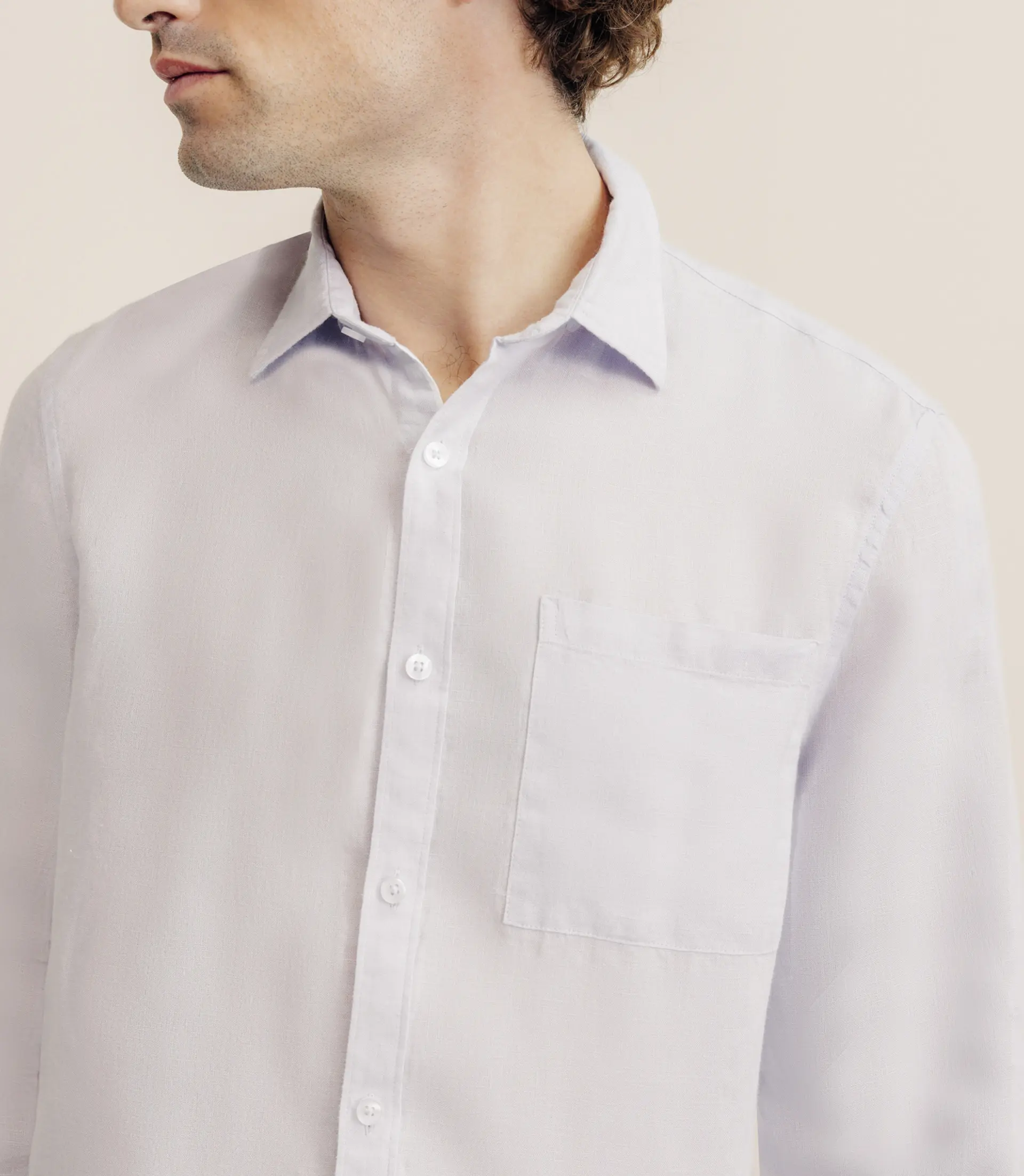 Chemise regular 100% lin parme - Image 2
