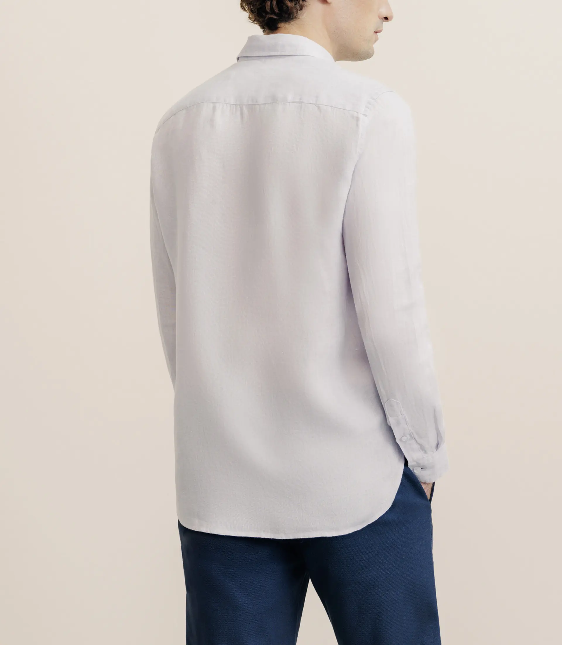 Chemise regular 100% lin parme - Image 4