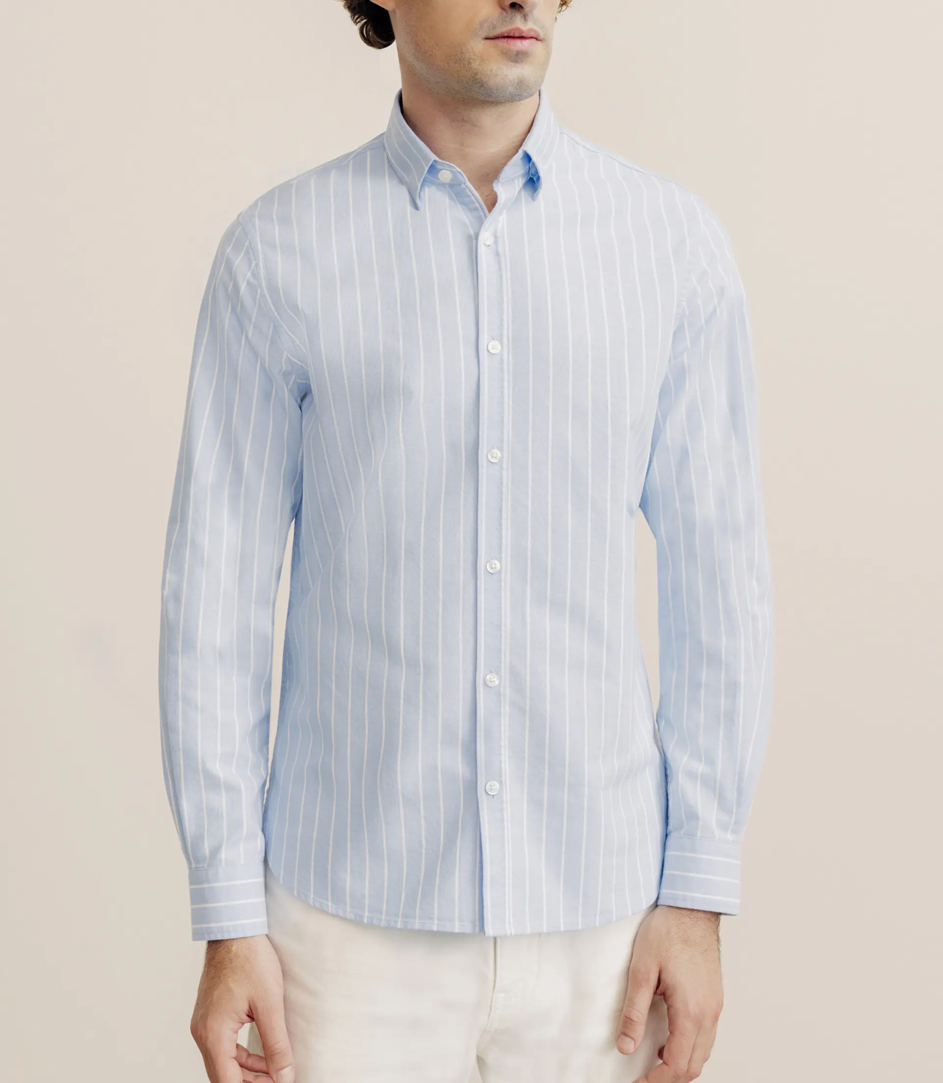Chemise regular rayée ciel