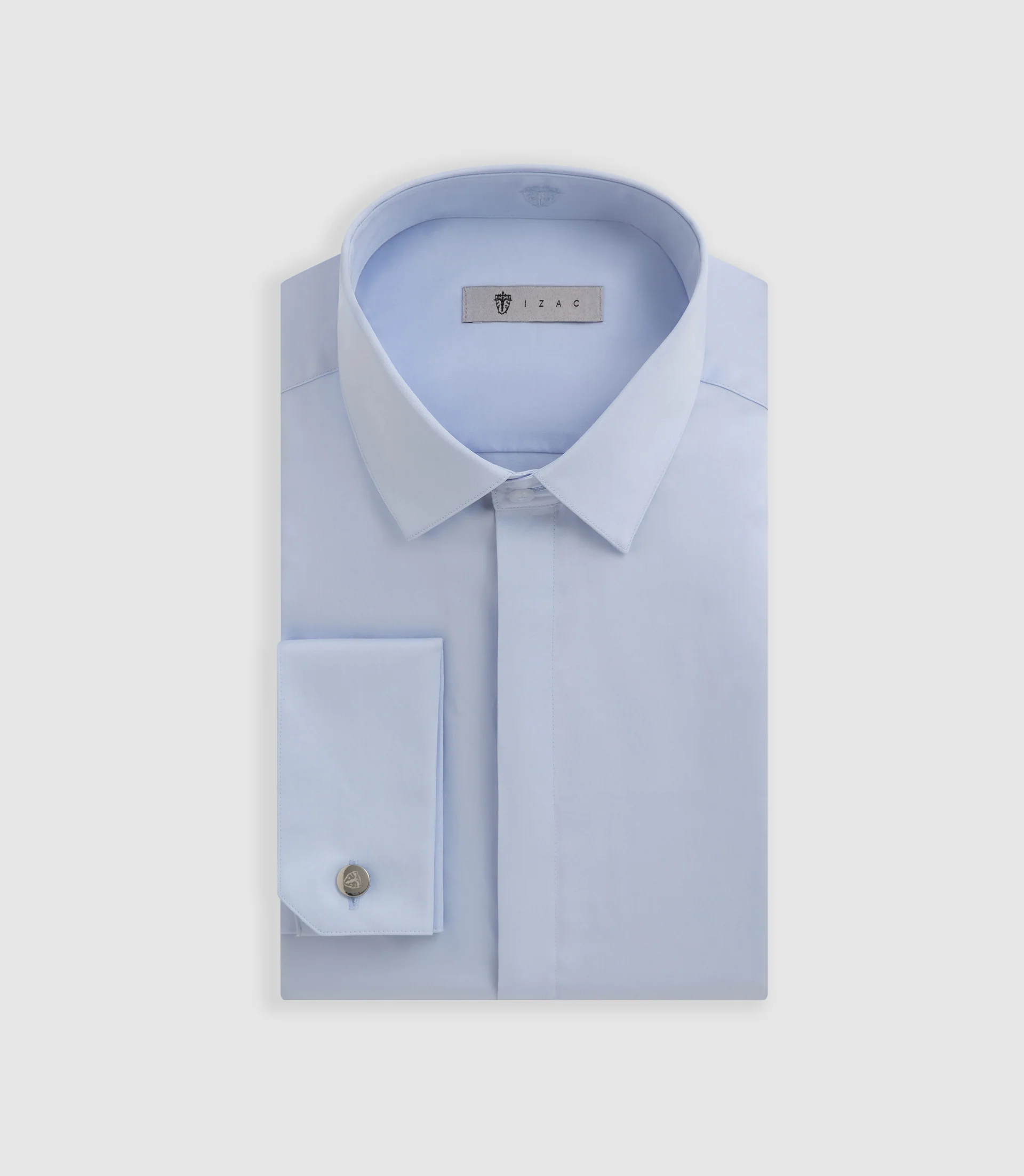 Chemise satin mixte slim ciel "Satinmixteslim"