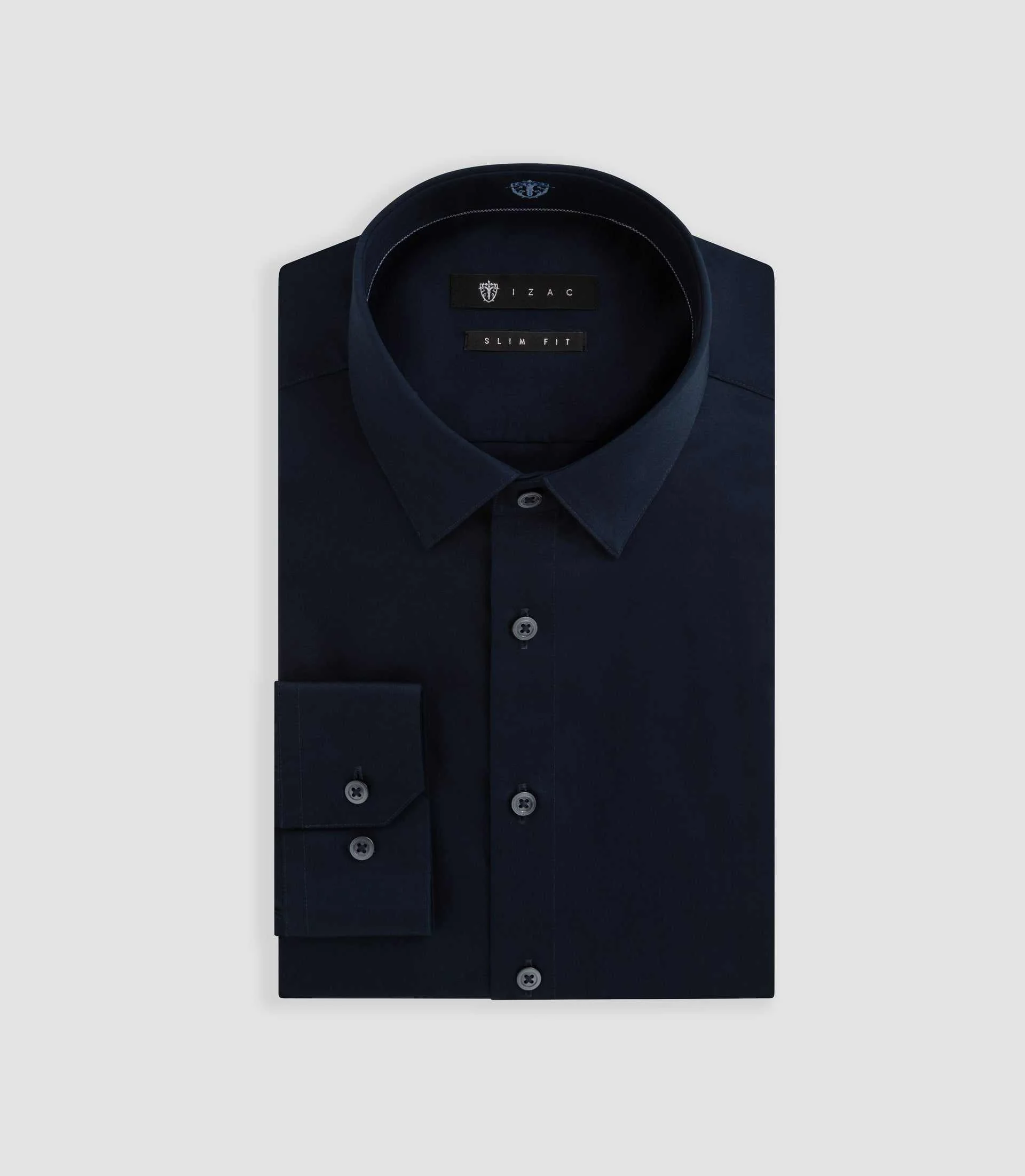 Chemise satin slim marine "Satinslim"