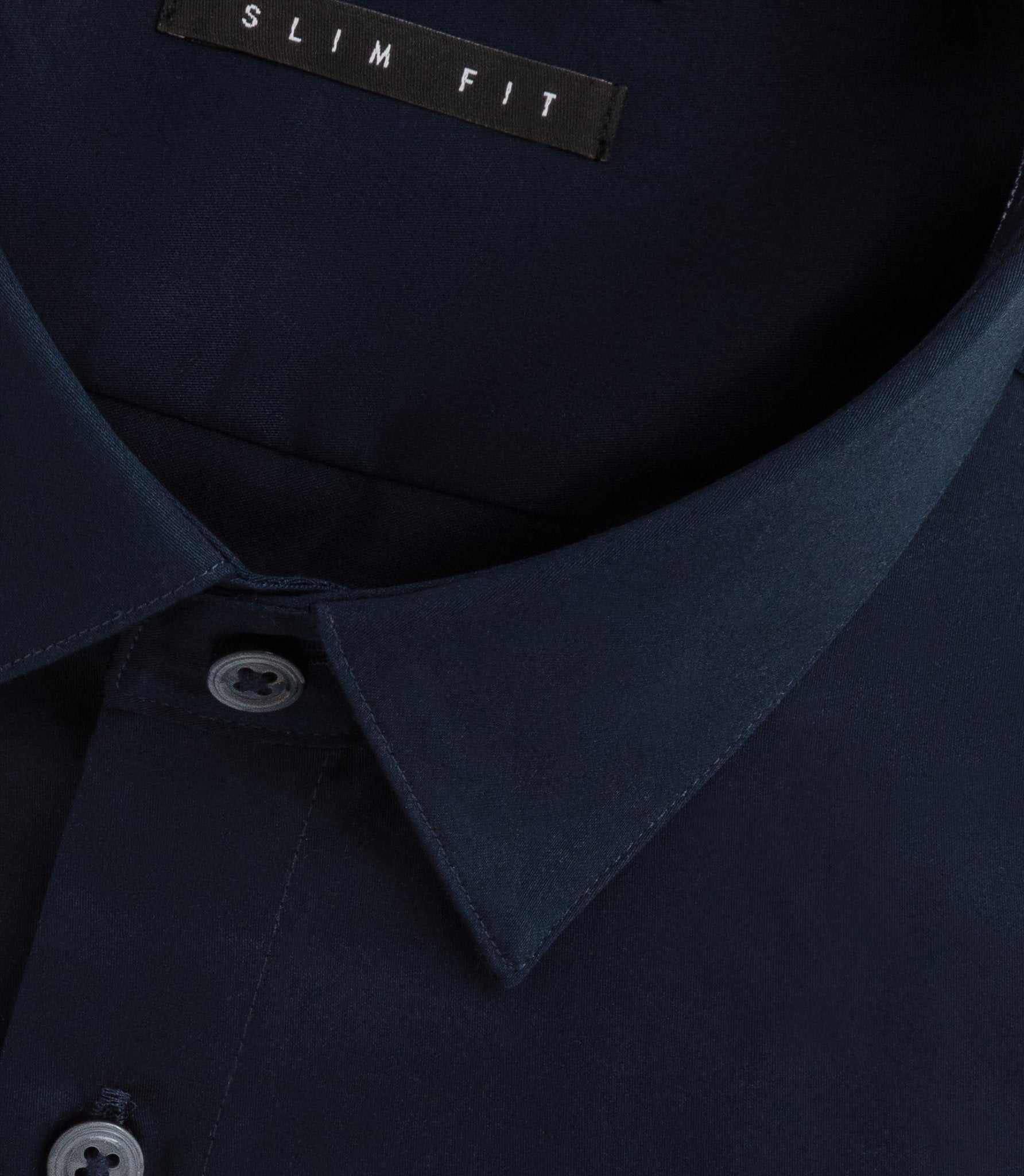 Chemise satin slim marine "Satinslim" - Image 2