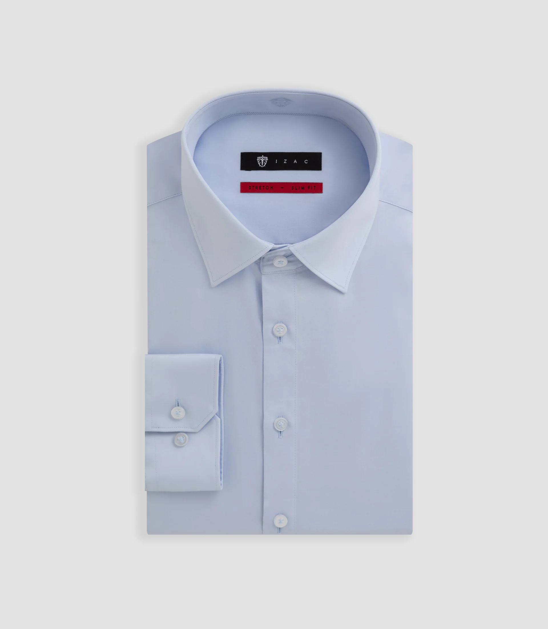 Chemise satin stretch ciel "Sastretchbasic"
