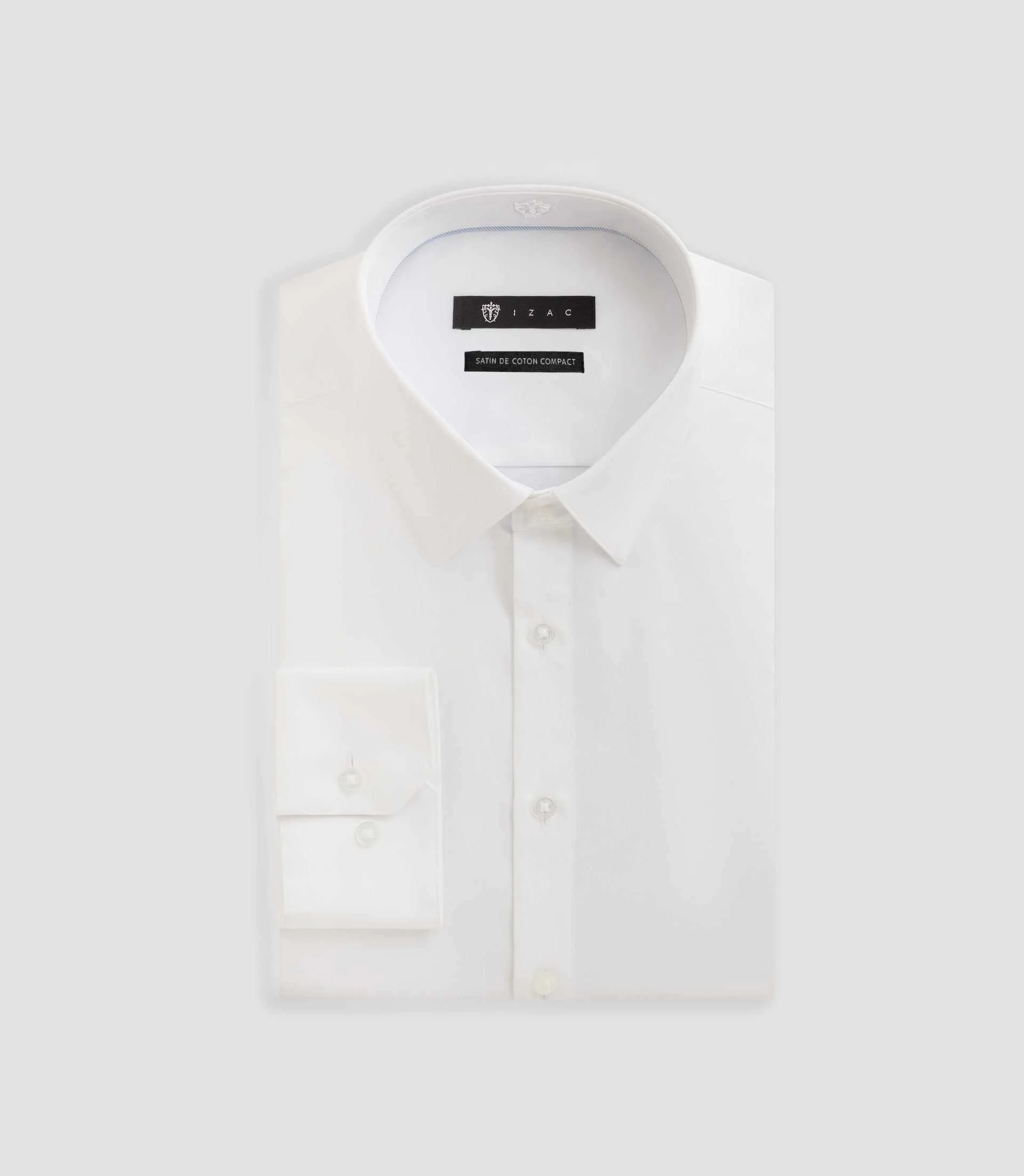 Chemise slim en satin de coton blanc SATINSLIM - Image 3