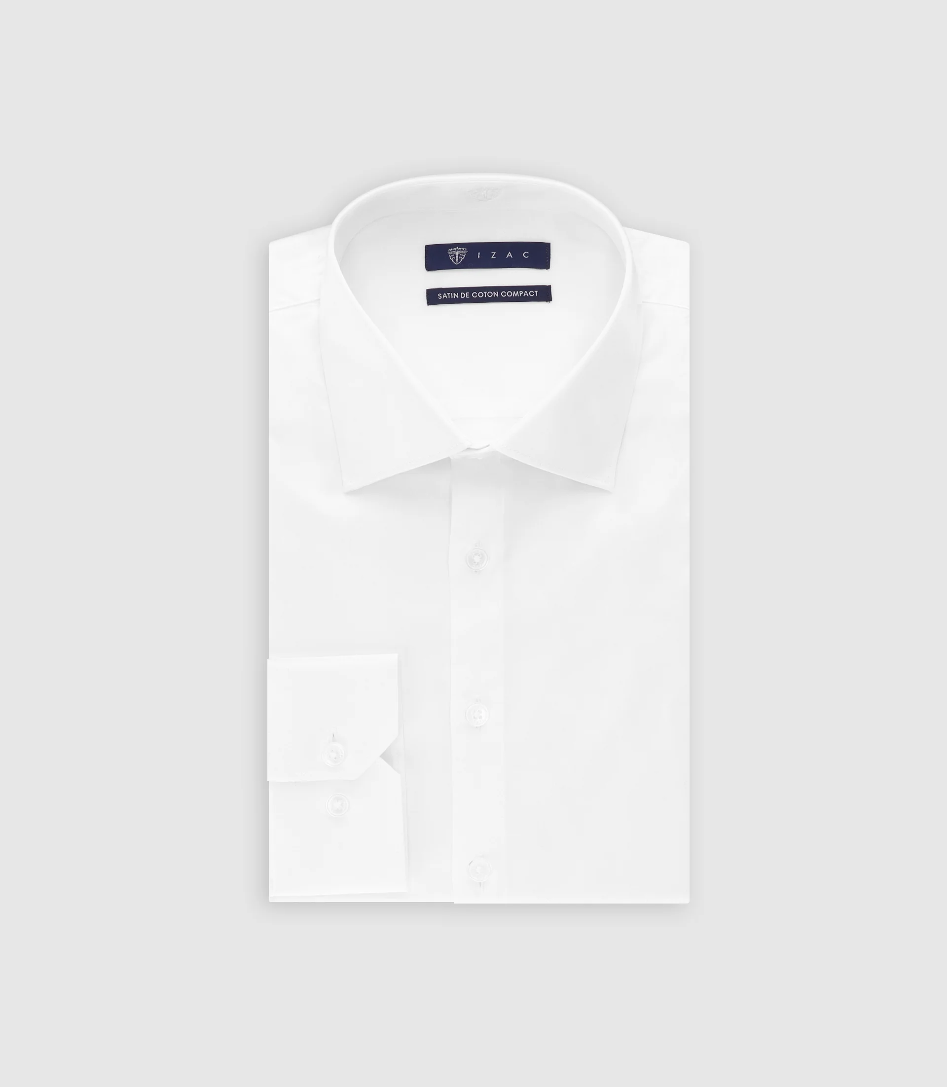 Chemise slim en satin de coton BLANC
