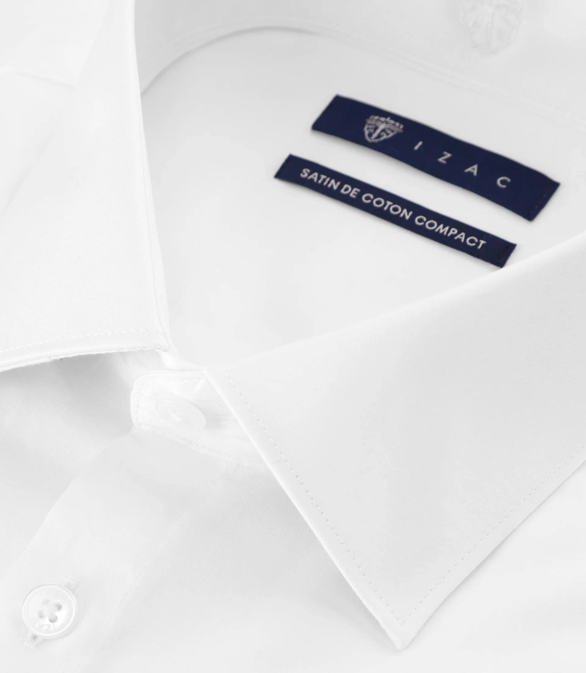 Chemise slim en satin de coton BLANC - Image 2