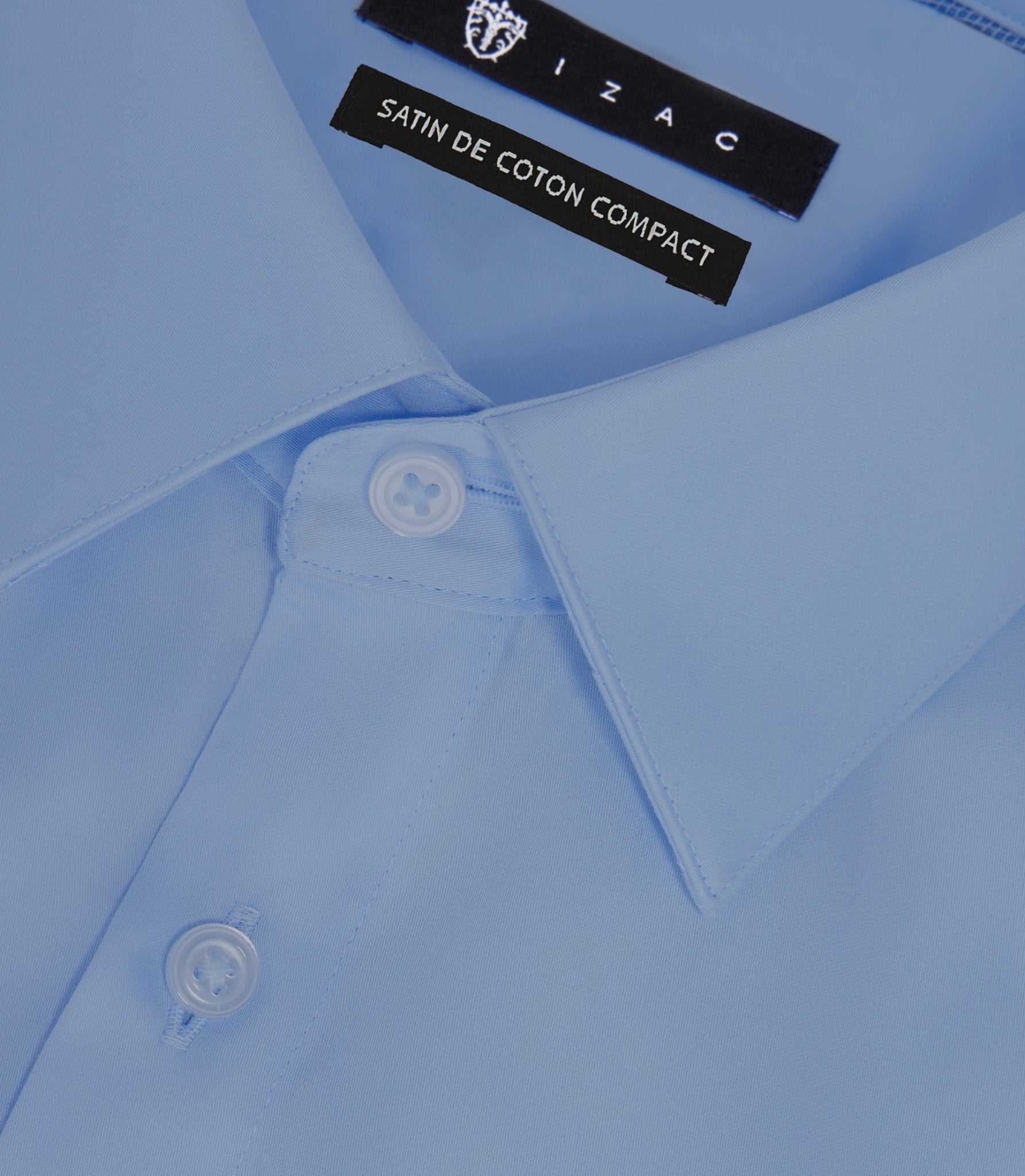 Chemise slim bleu glacé "Satinslim" - Image 2