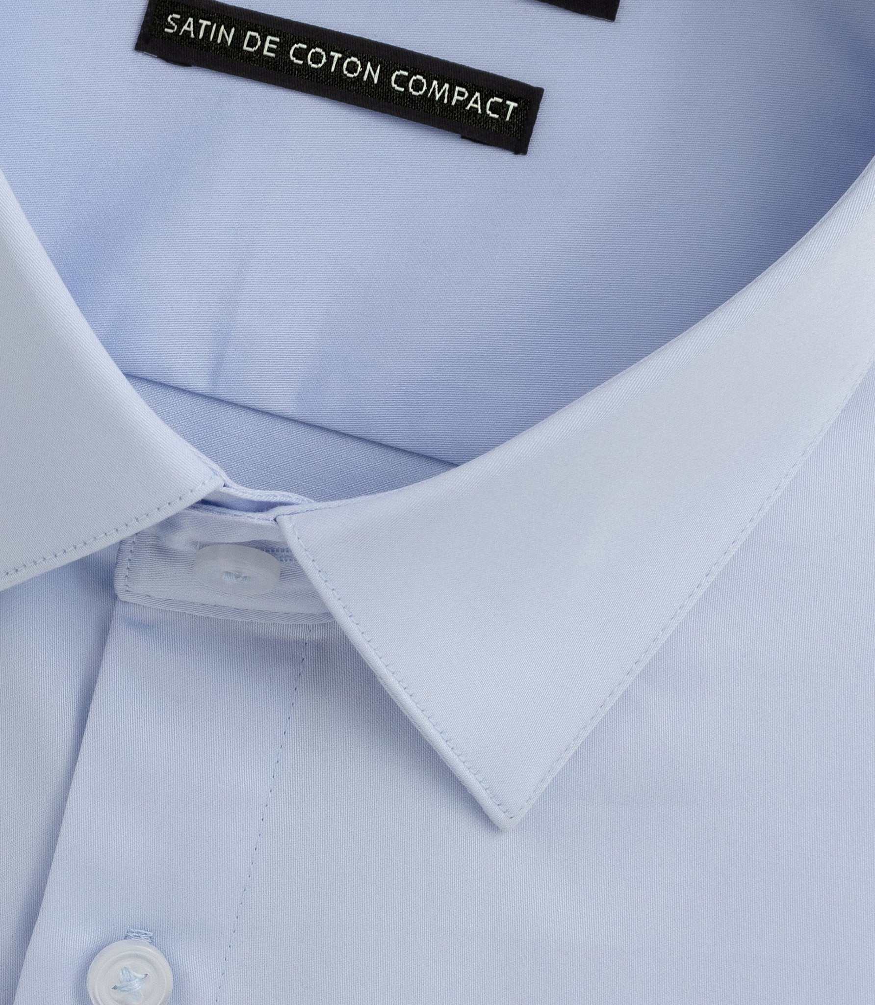 Chemise slim en satin de coton ciel SATINSLIM - Image 2