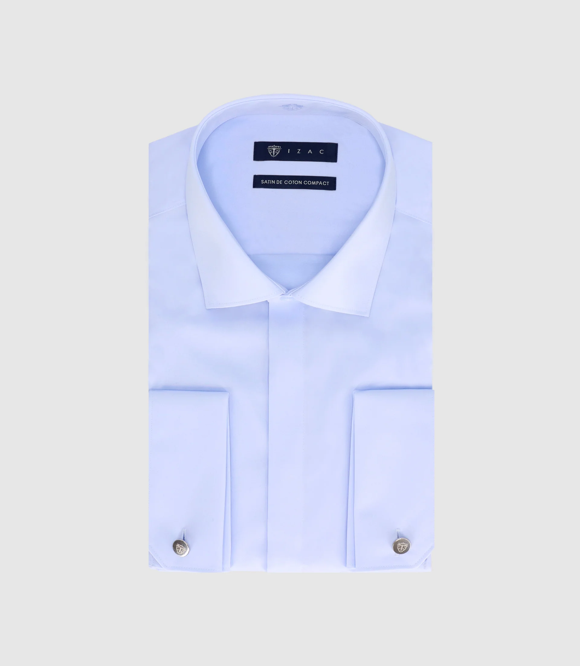 Chemise slim en satin de coton ciel SAMIXSLIM