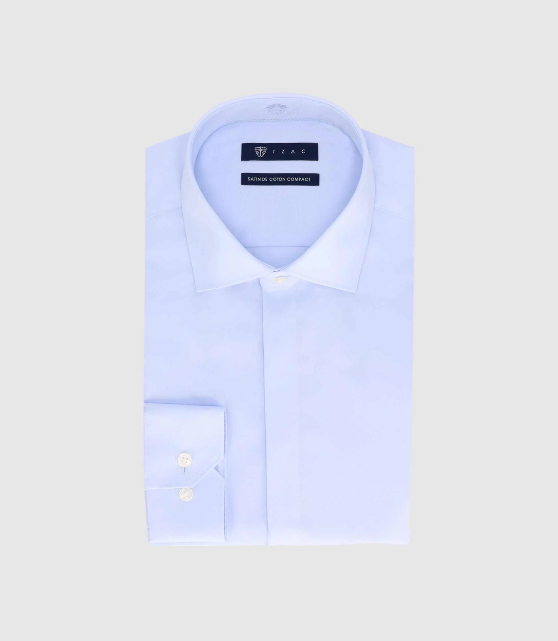 Chemise slim en satin de coton ciel SATINCACH
