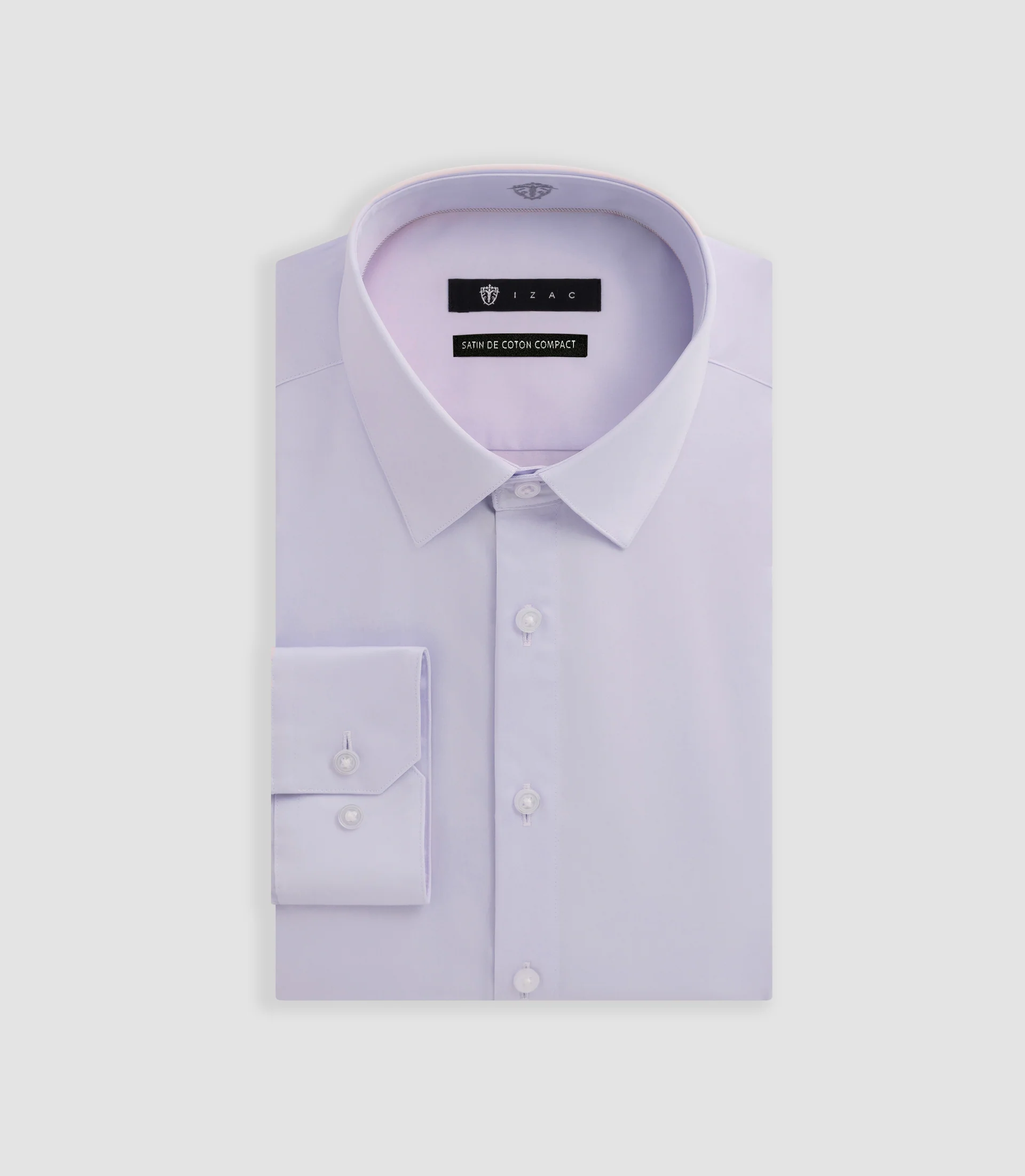 Chemise slim en satin de coton parme SATINSLIM