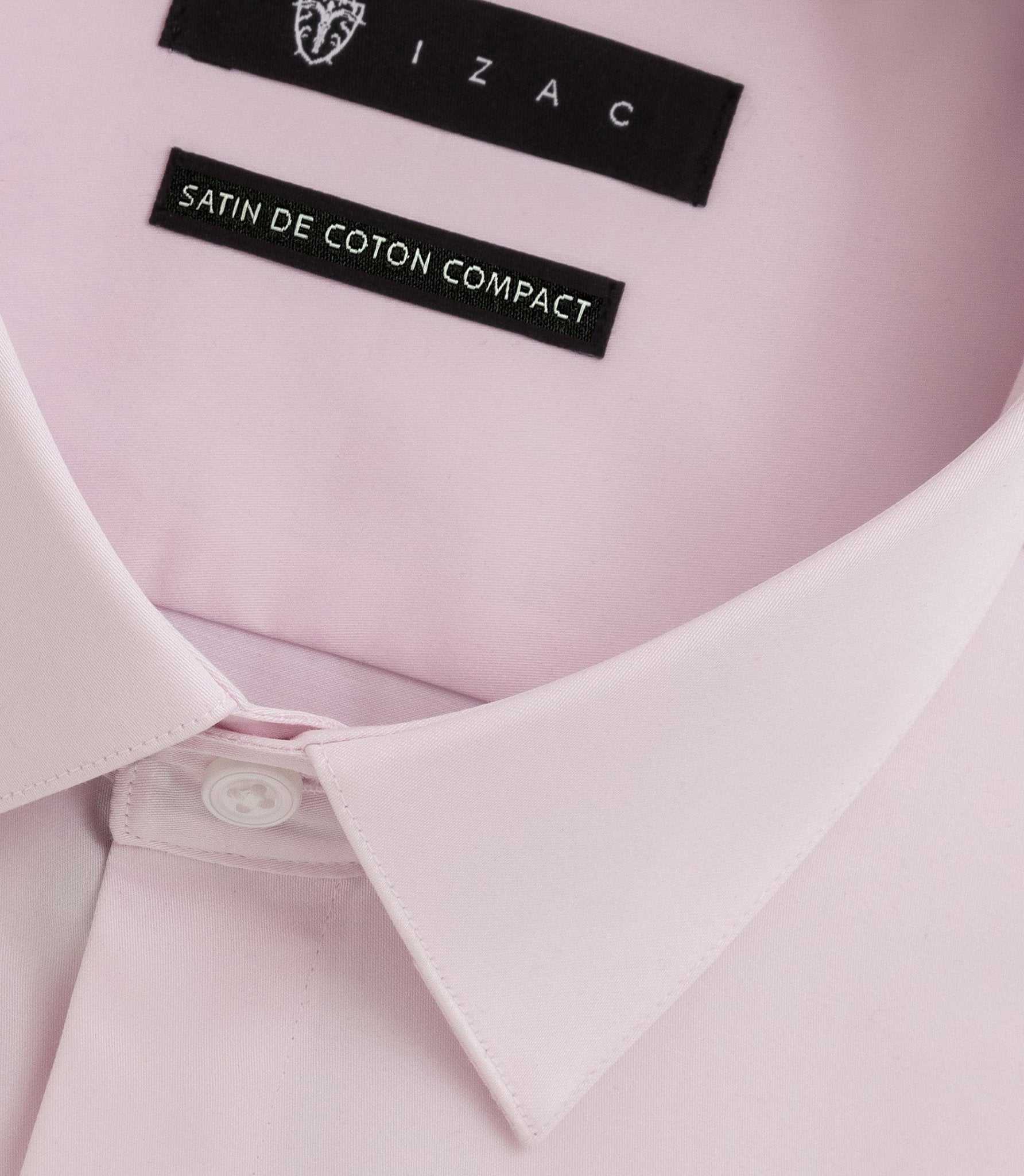 Chemise slim en satin de coton rose SATINSLIM - Image 2