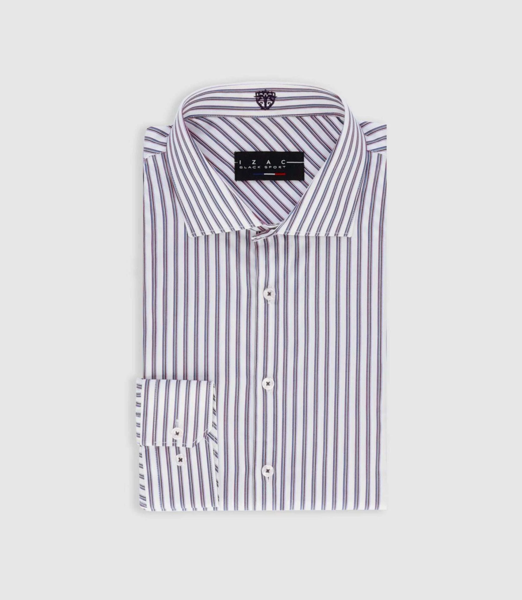 Chemise tissée à rayures bordeaux PELOUSE