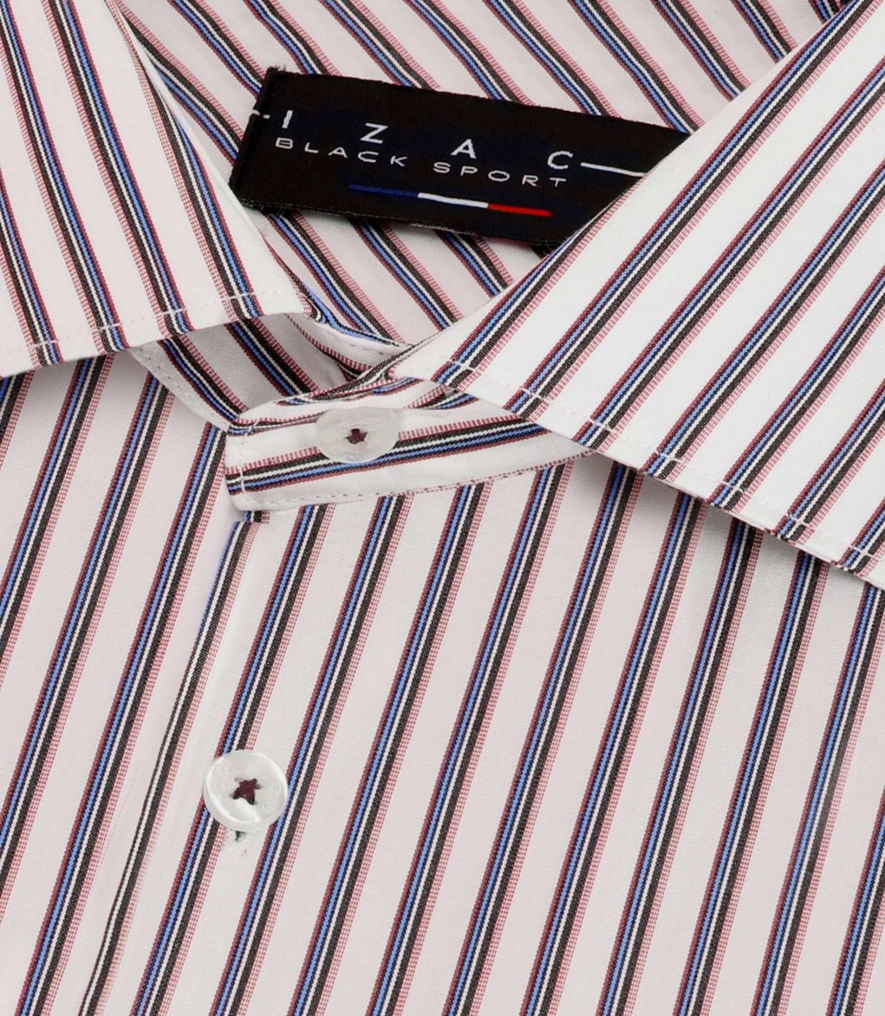 Chemise tissée à rayures bordeaux PELOUSE - Image 2