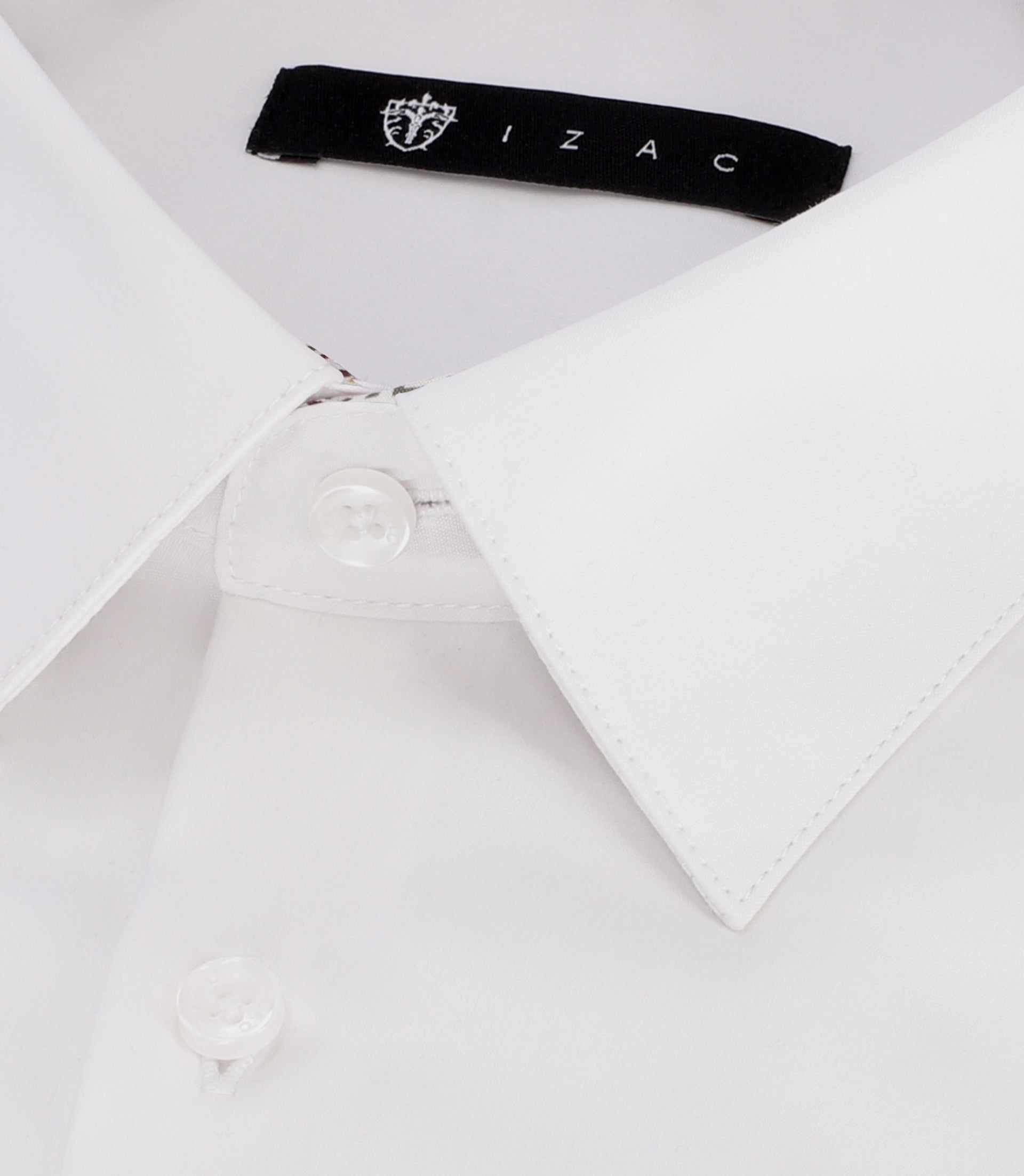 Chemise unie à fantaisie blanche PALMIRO - Image 2