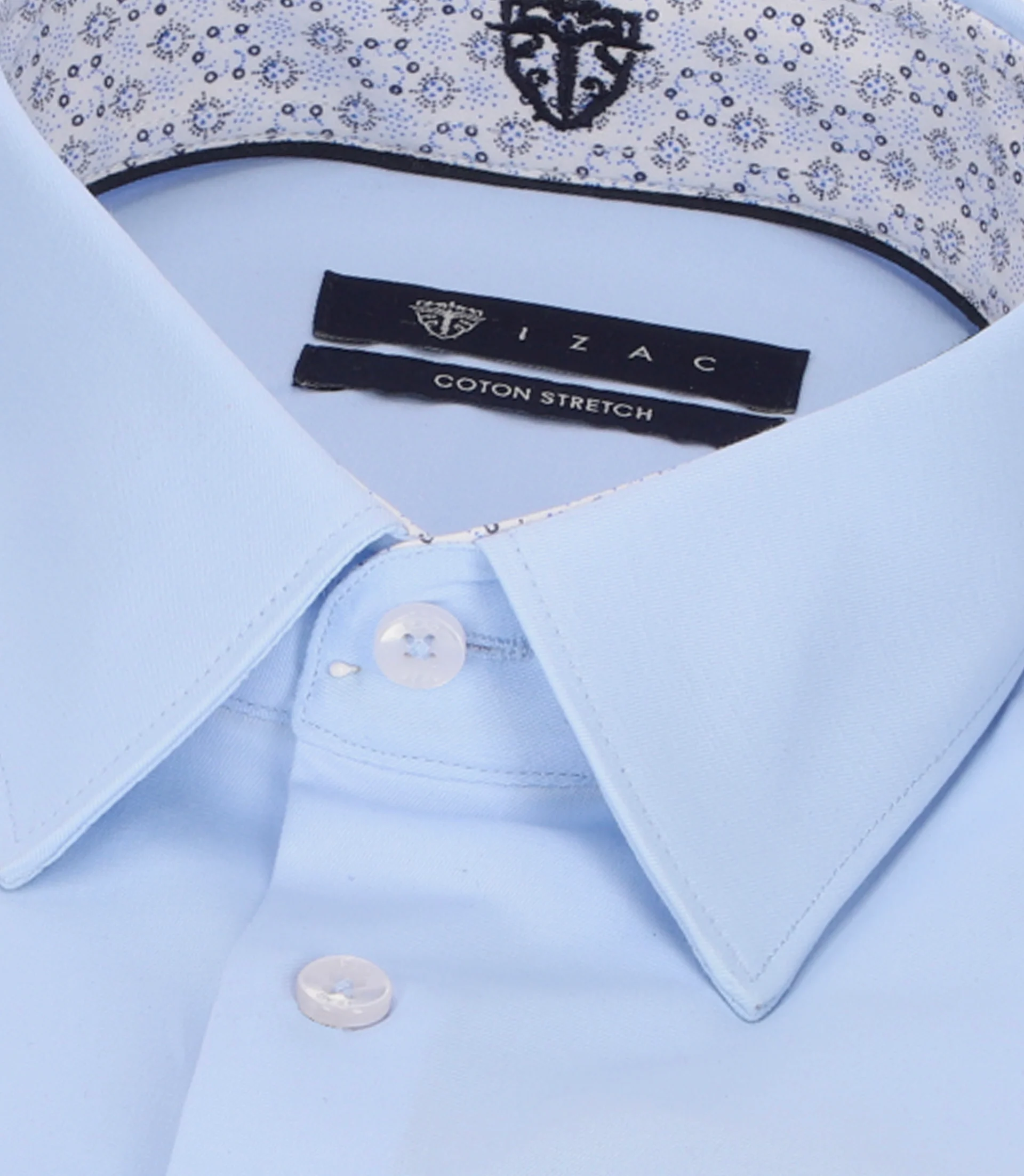 Chemise unie fantaisie ciel MACKYOUT - Image 2