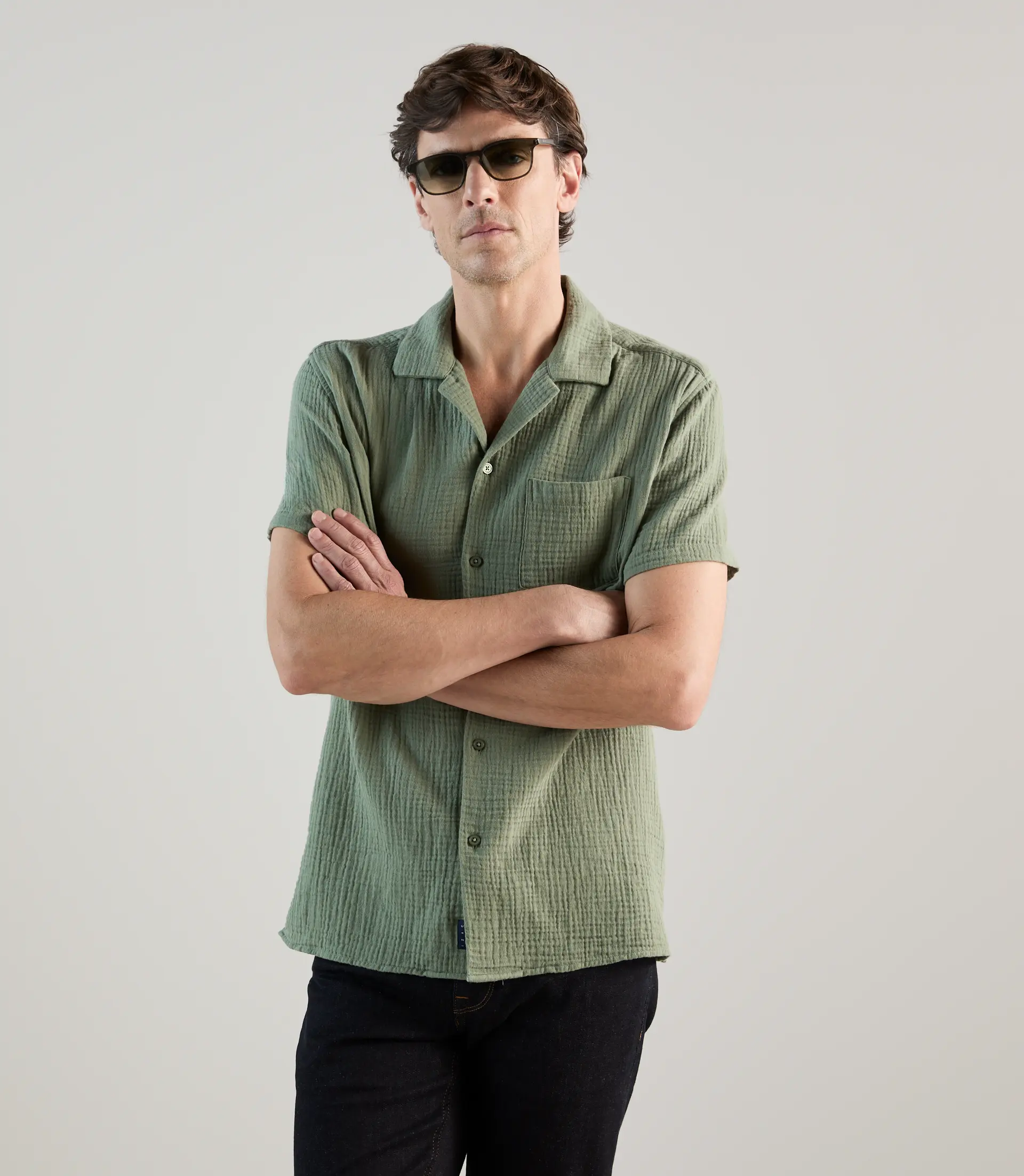 Chemise gaze de coton kaki - Image 3