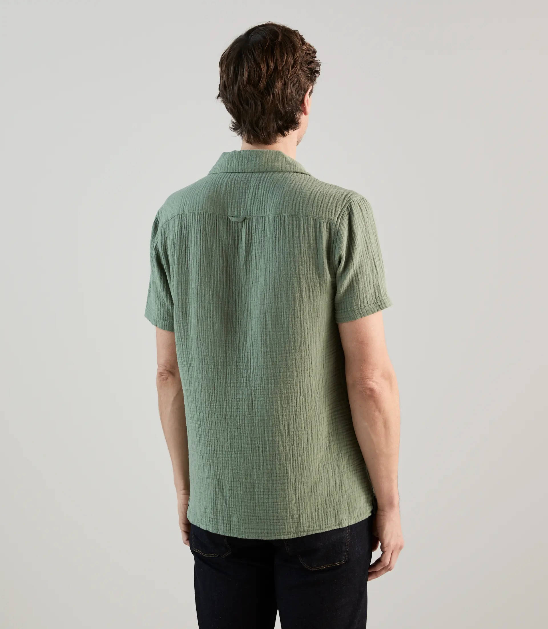 Chemise gaze de coton kaki - Image 4