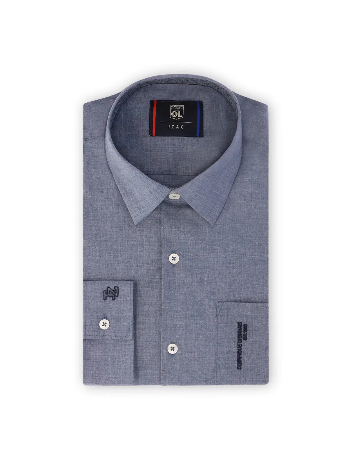 Chemise ville aspect chiné bleu