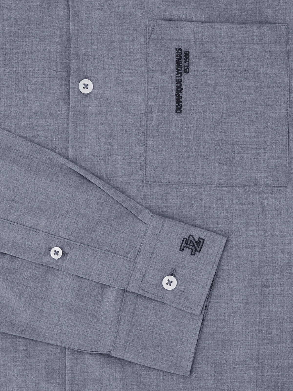Chemise ville aspect chiné bleu - Image 3