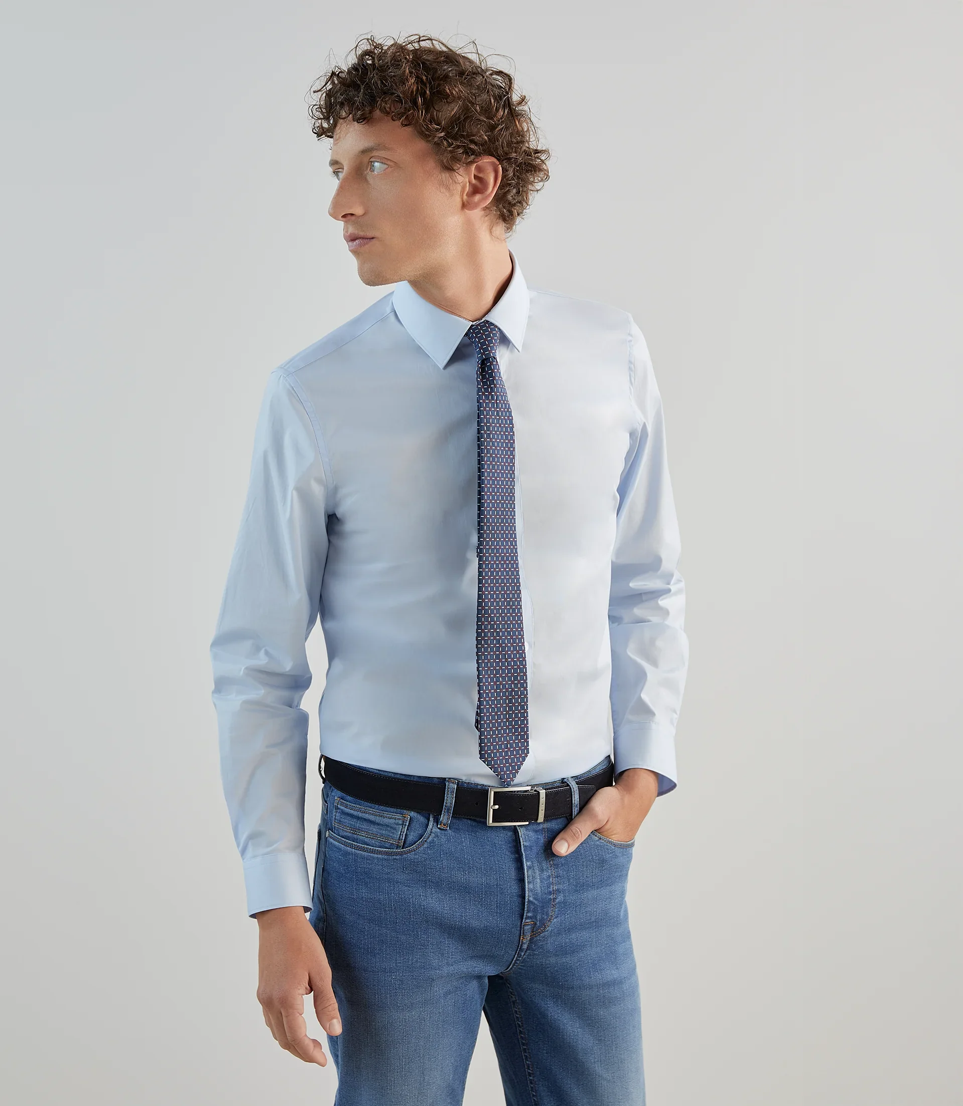 Chemise ville avec coudières ciel