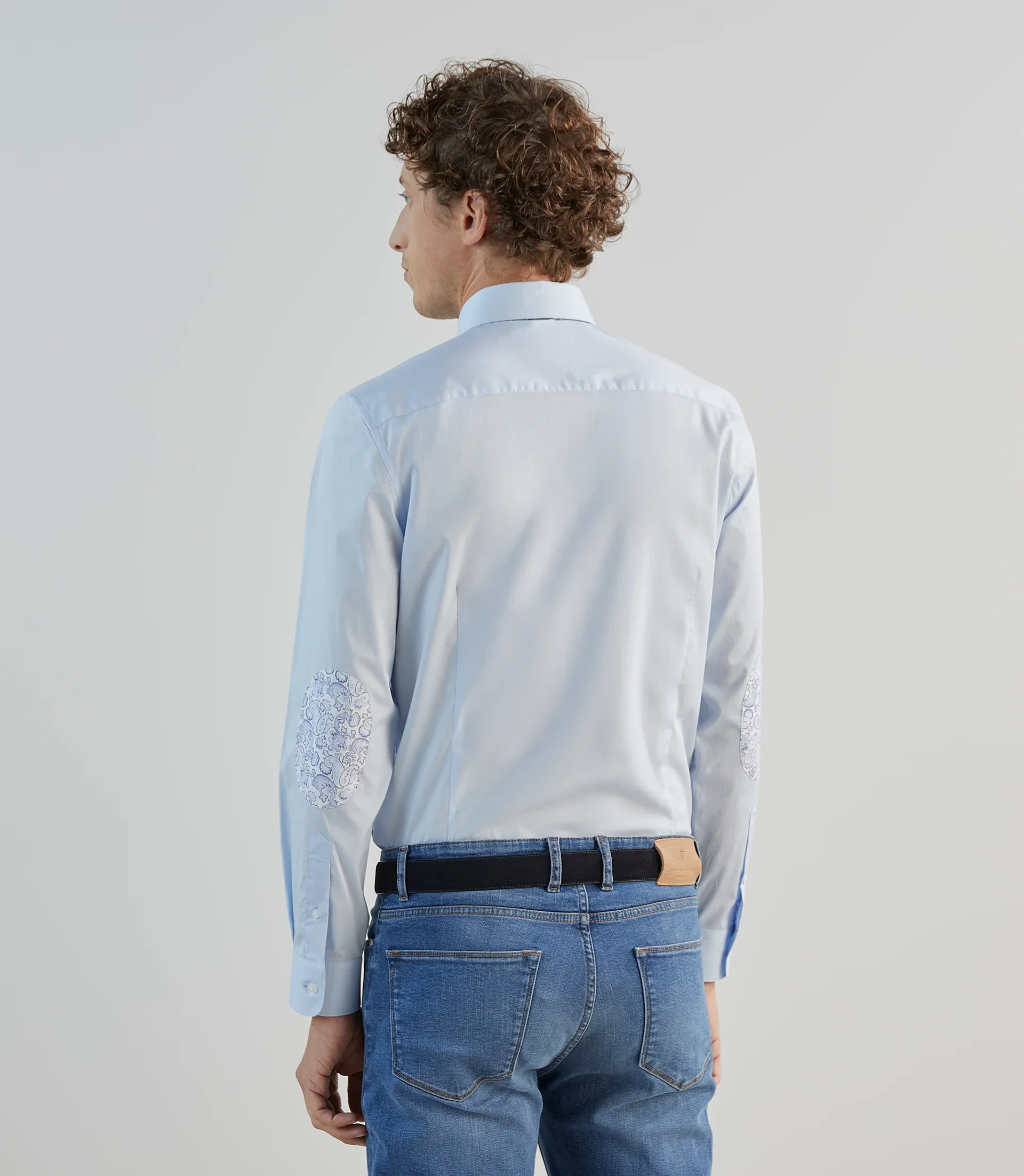 Chemise ville avec coudières ciel - Image 4