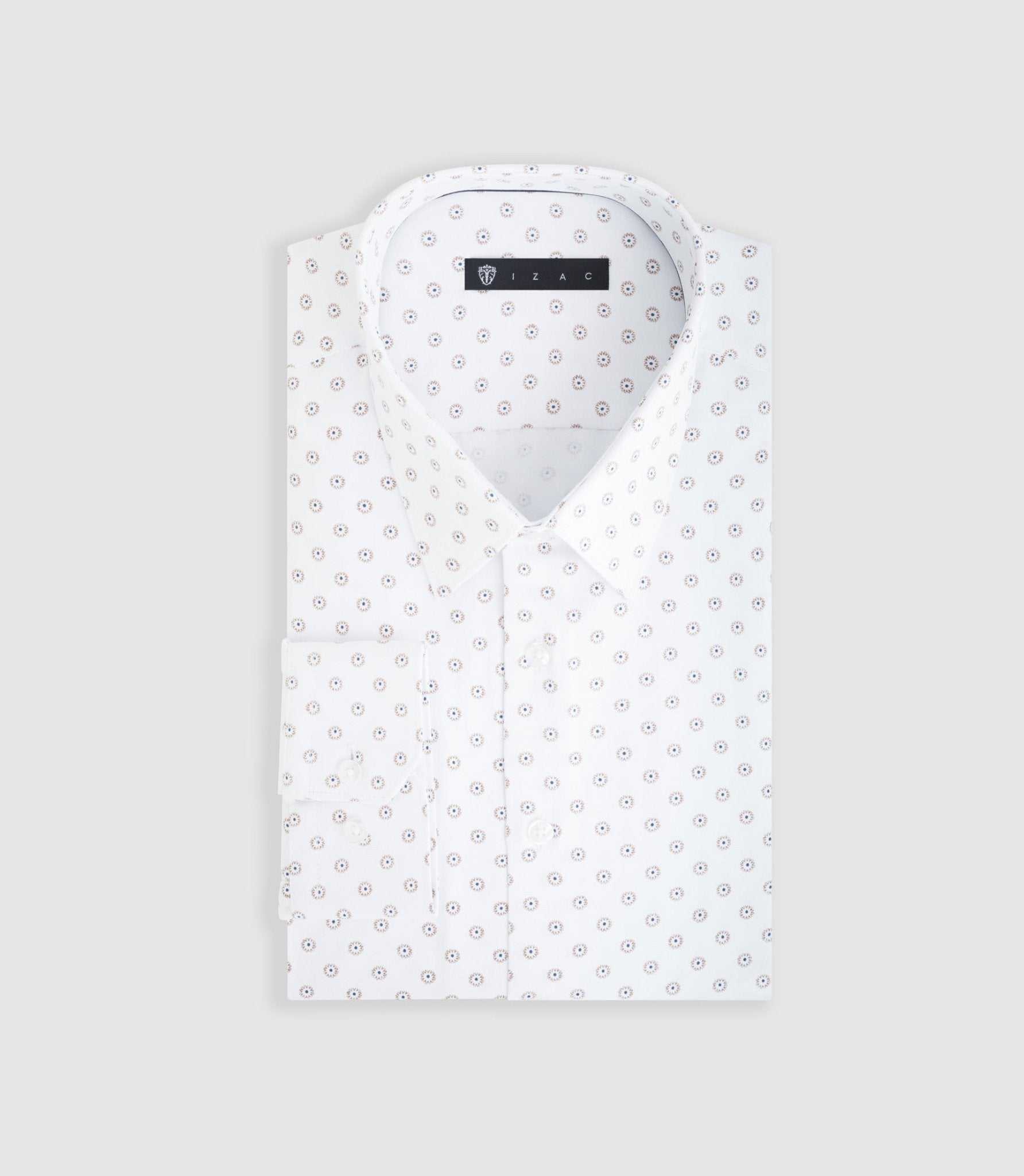 Chemise ville blanche et camel "Difast009"