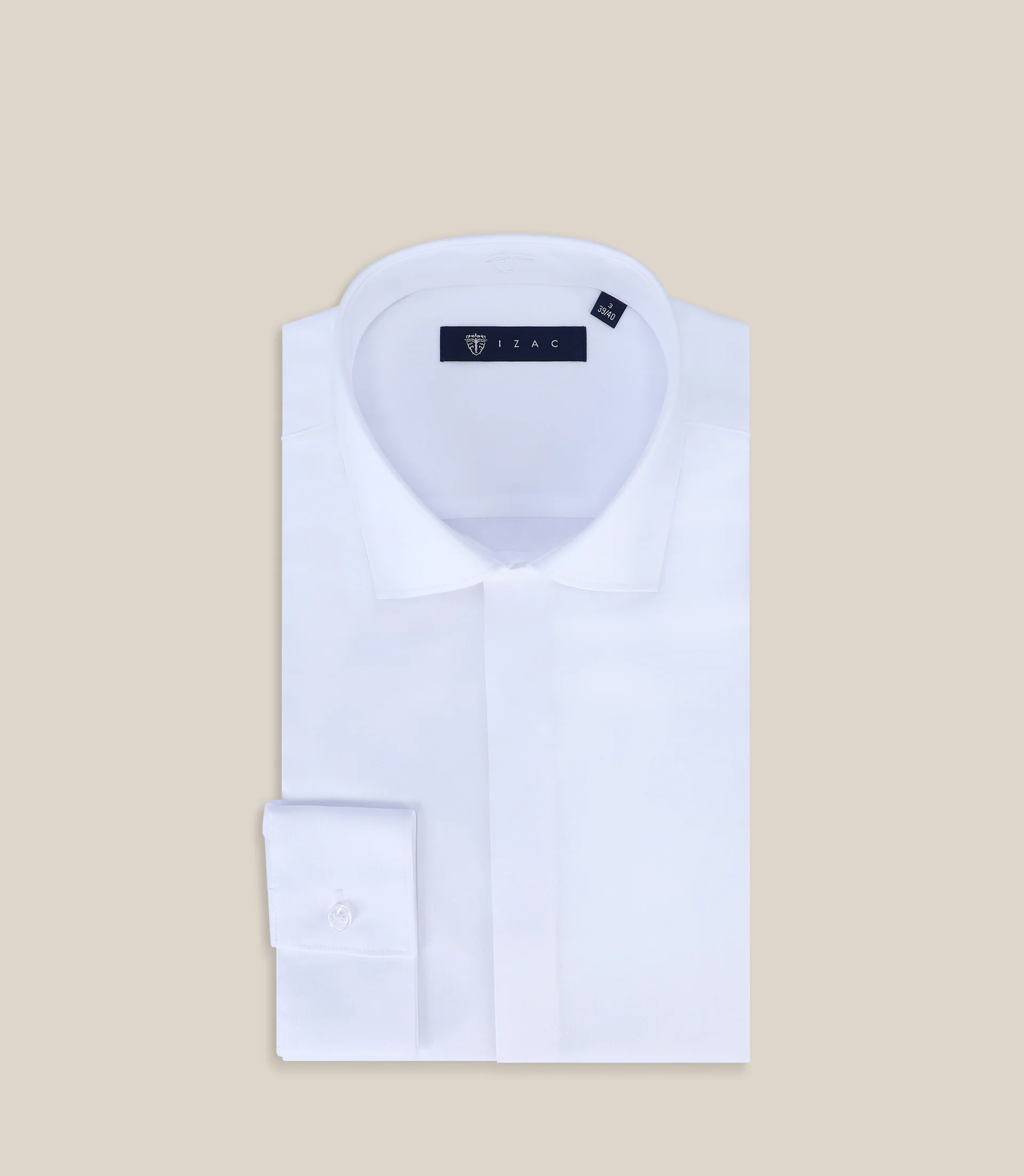 Chemise ville en satin de coton blanche