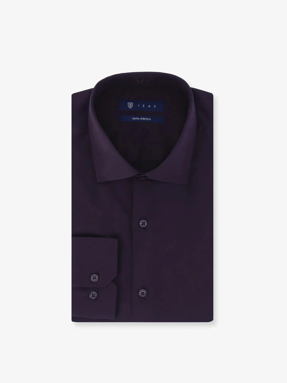 Chemise ville en satin de coton bordeau