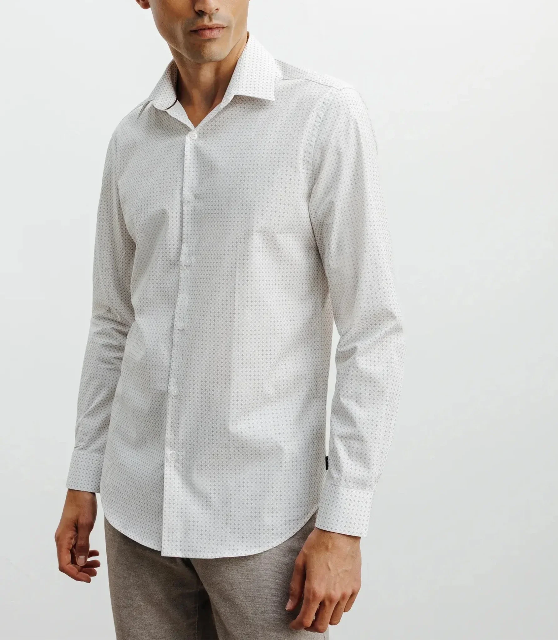 Chemise ville imprimée beige