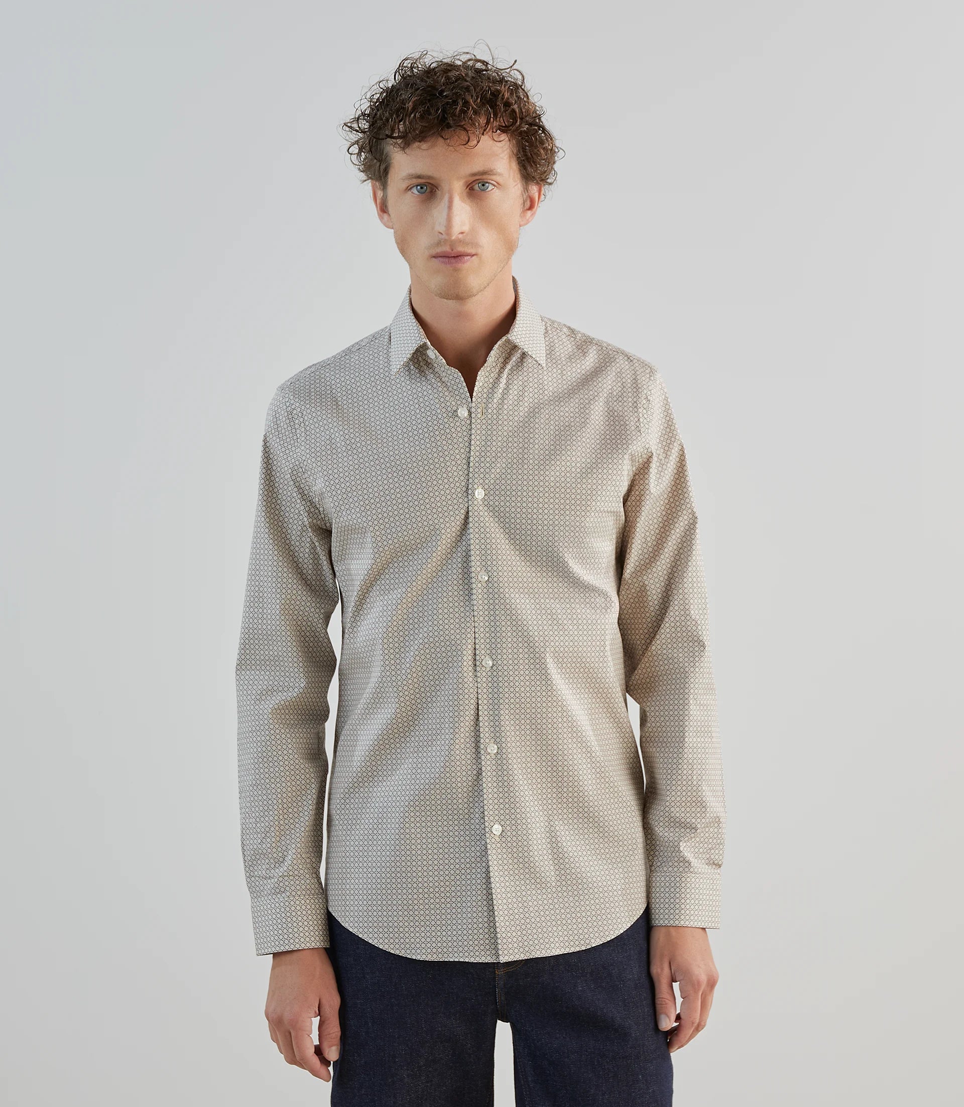 Chemise fantaisie beige - Image 2
