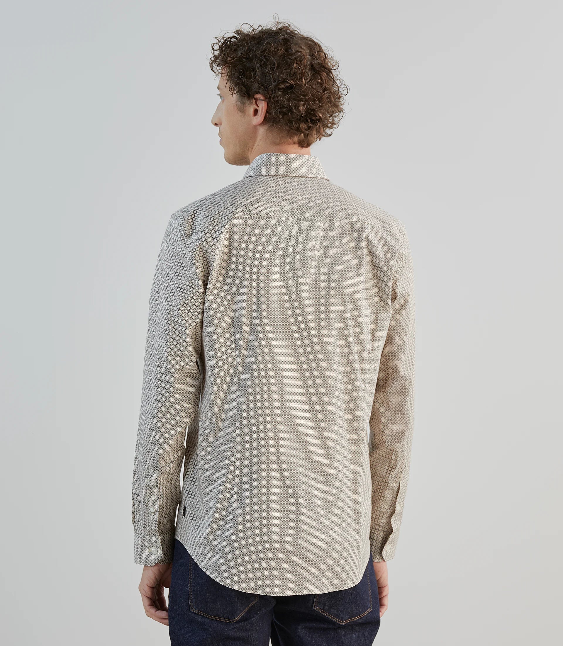 Chemise fantaisie beige - Image 4