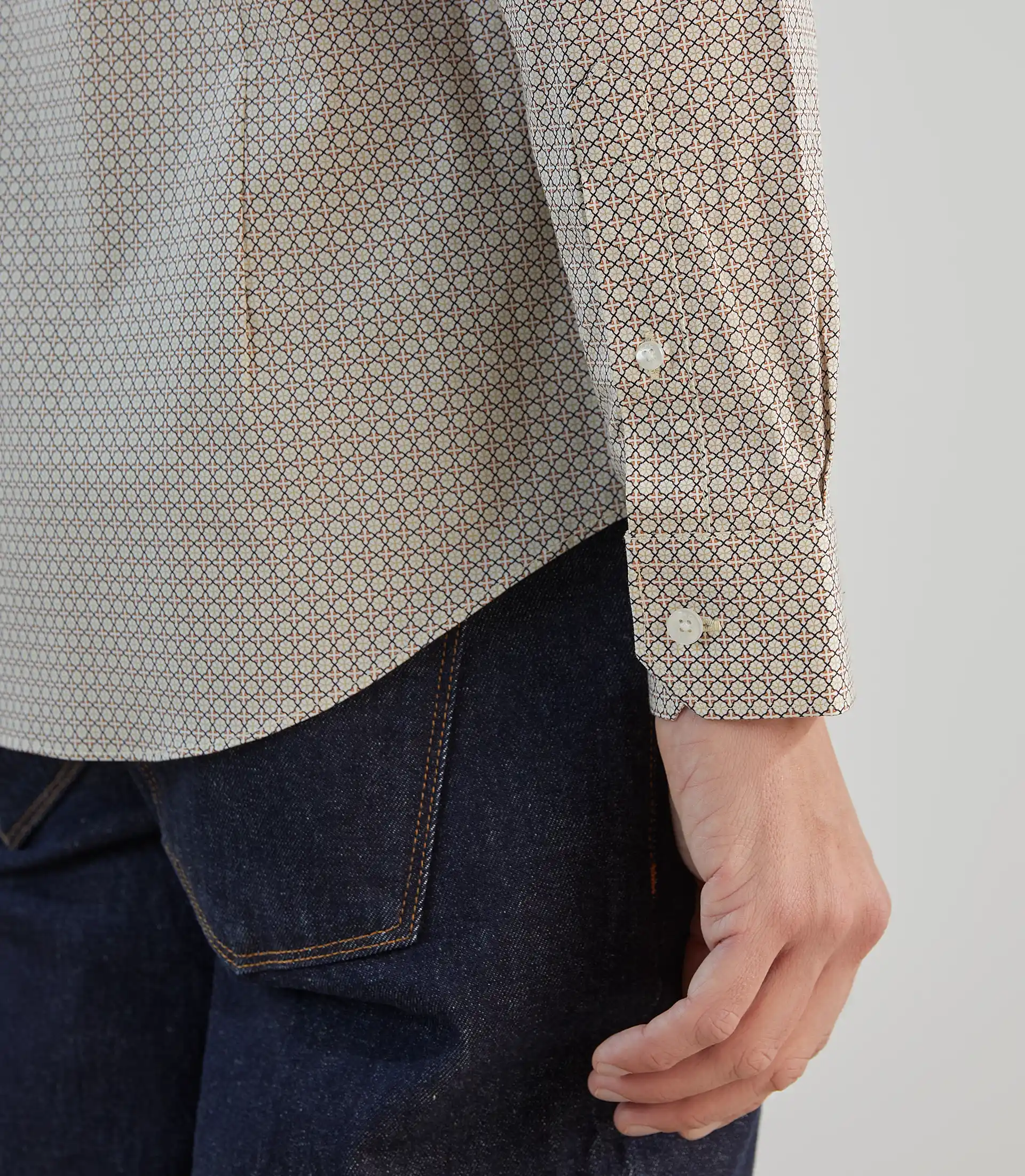 Chemise fantaisie beige - Image 5