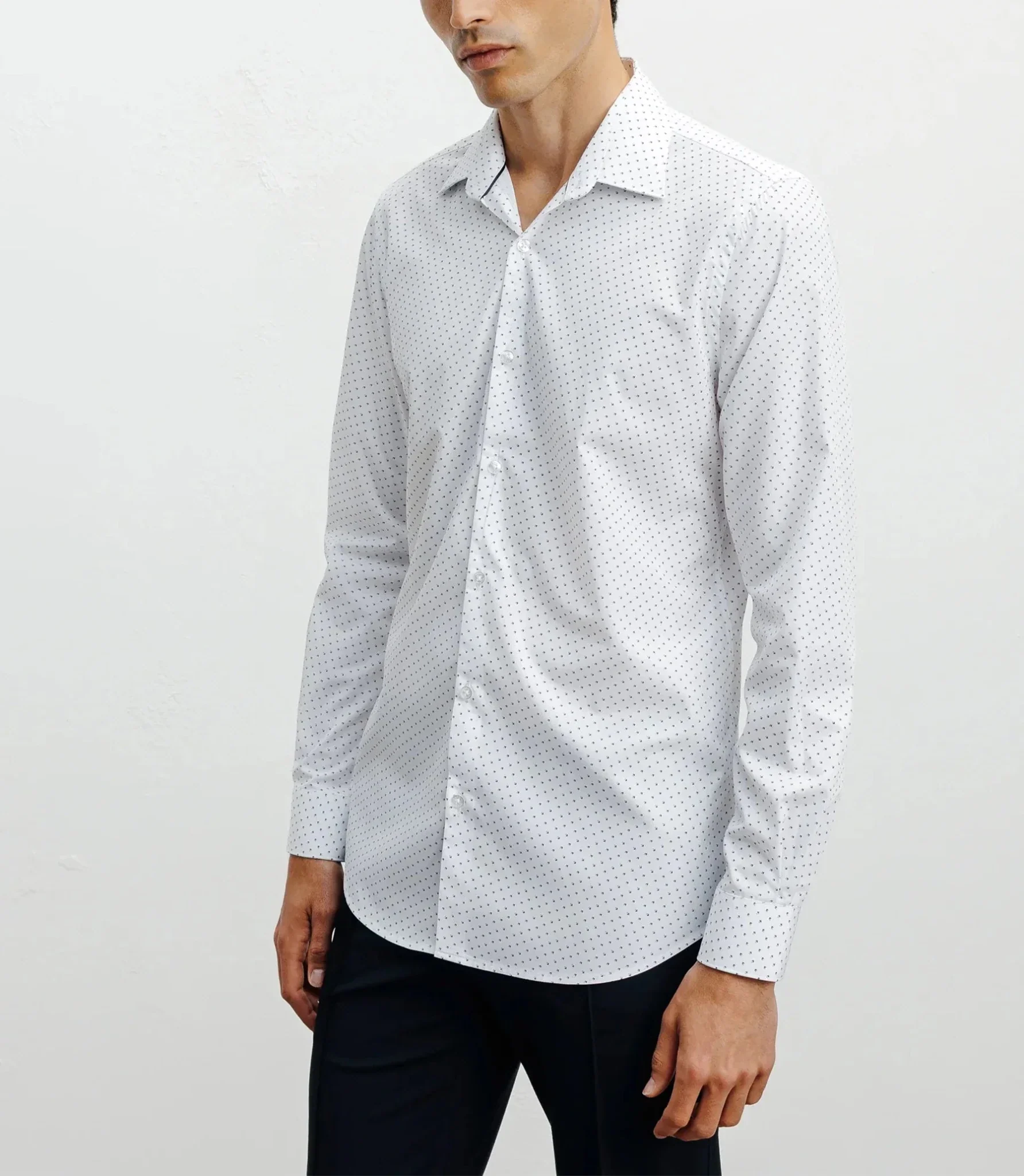 Chemise ville imprimée blanche