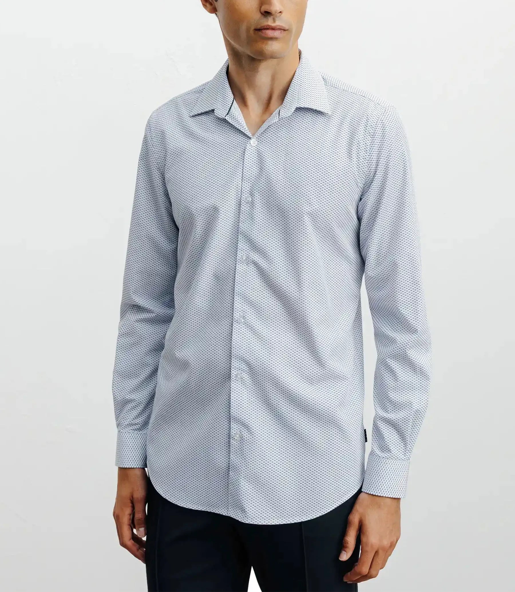 Chemise ville imprimée bleue