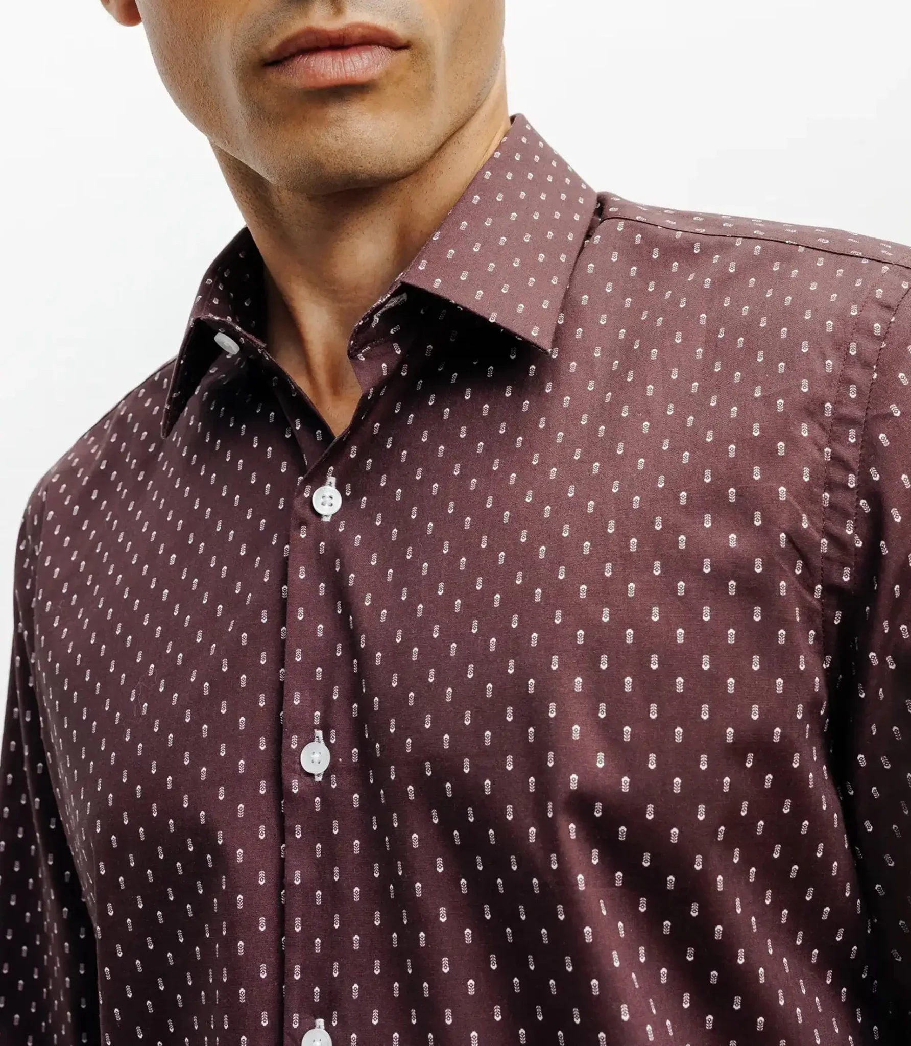 Chemise ville imprimée bordeau - Image 2