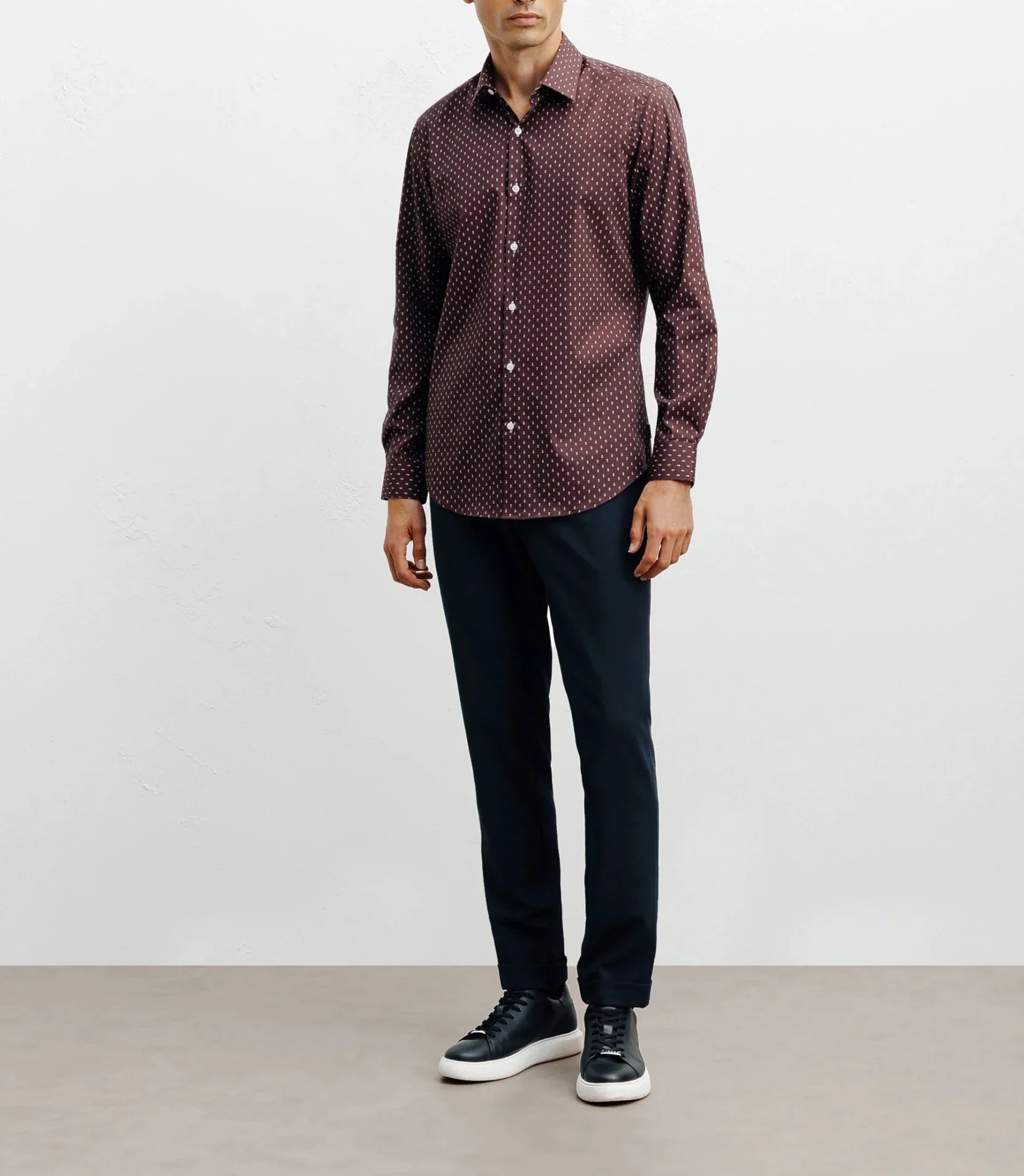 Chemise ville imprimée bordeau - Image 3