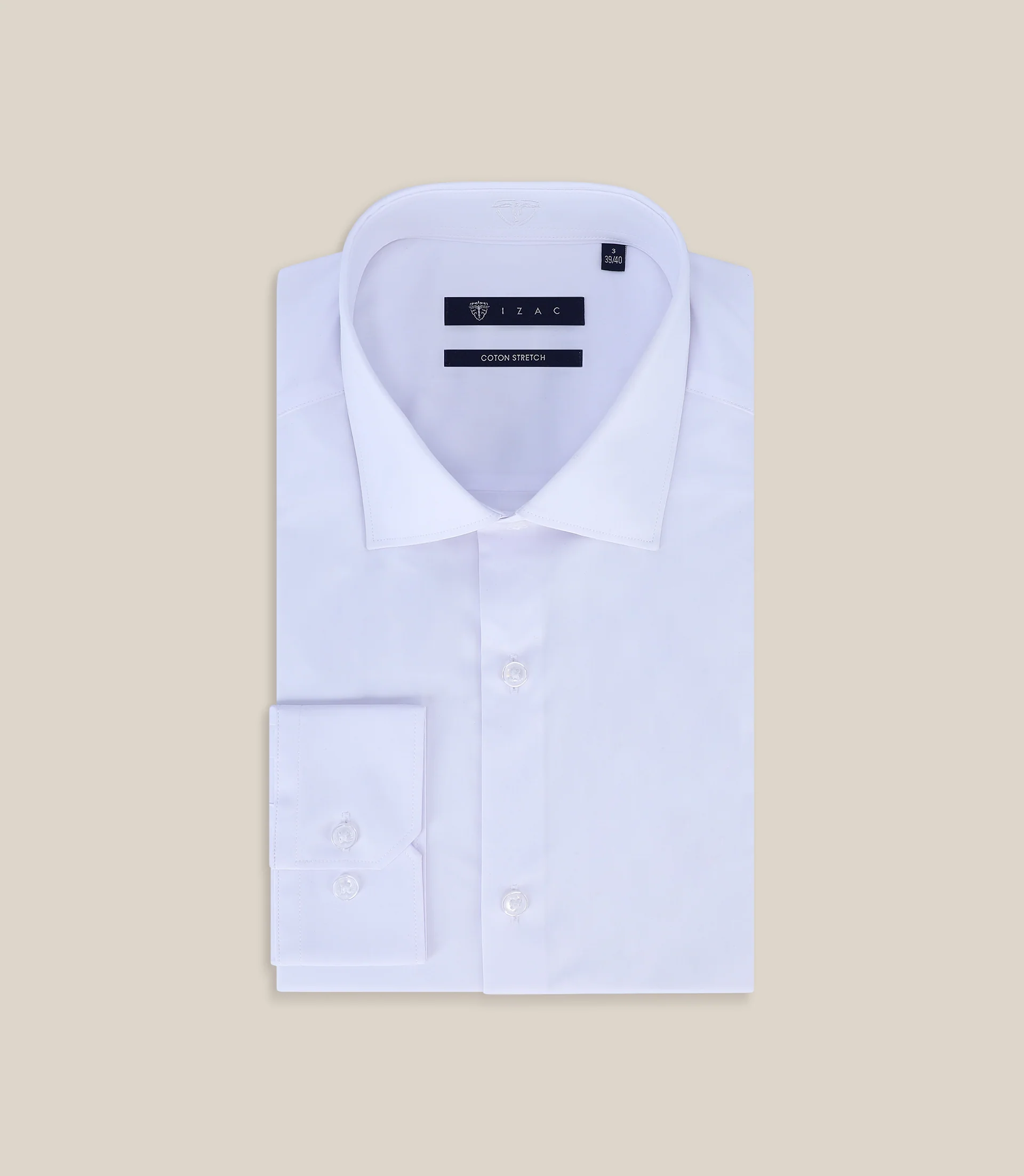 Chemise ville satin de coton blanc