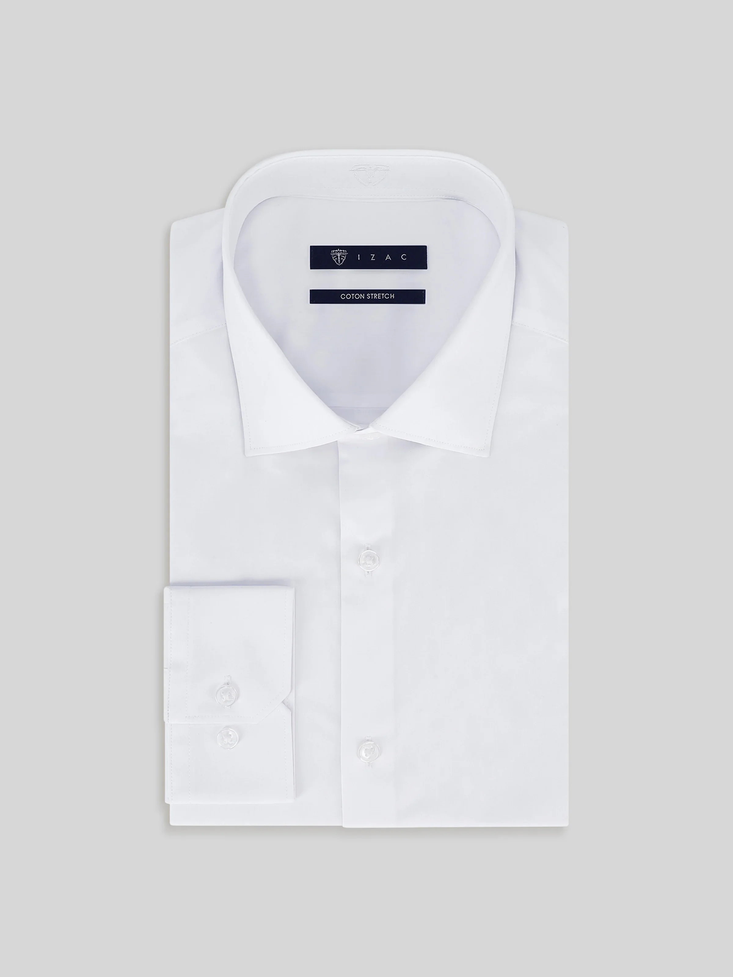 Chemise ville satin de coton blanc