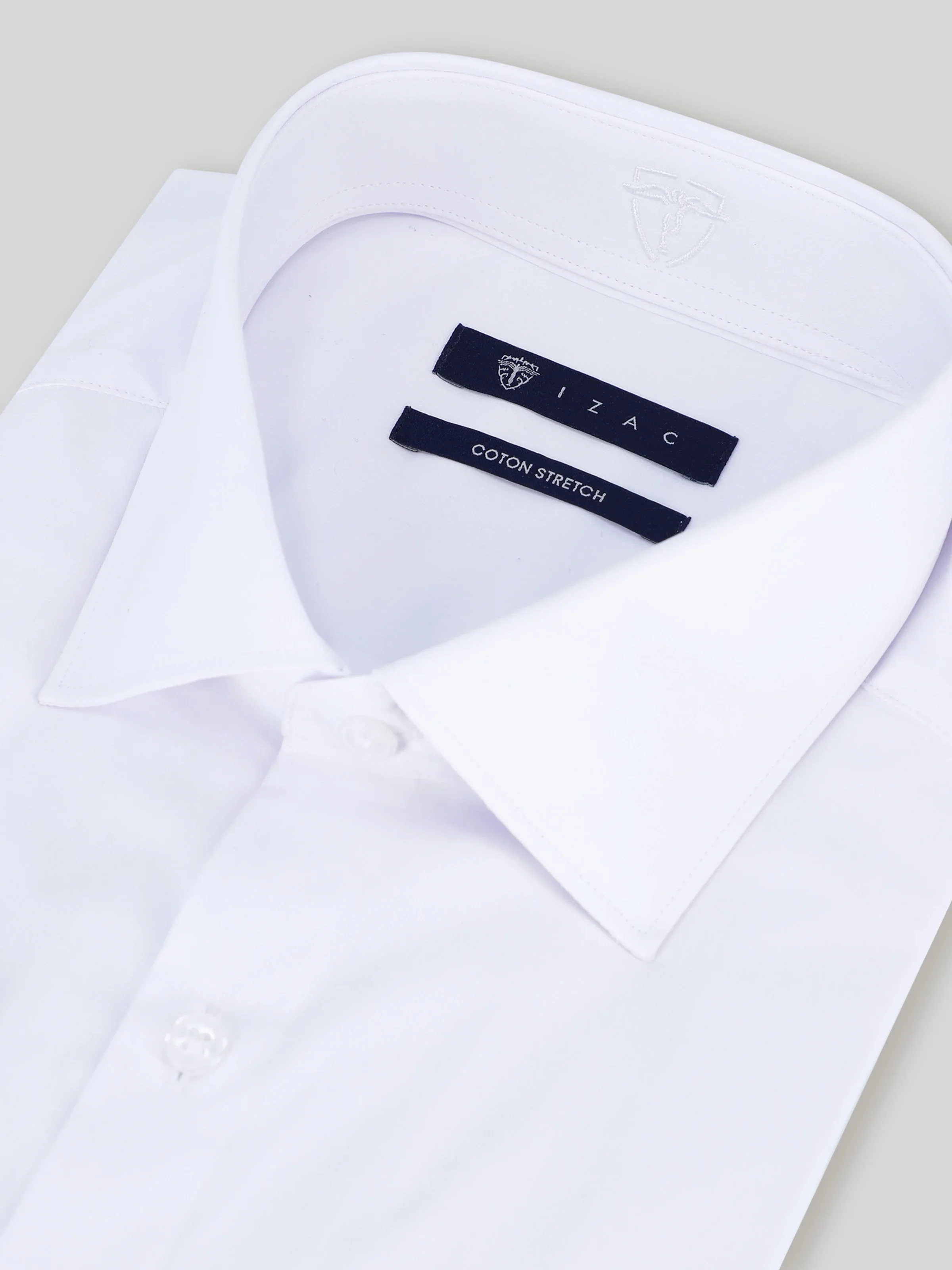 Chemise ville satin de coton blanc - Image 2