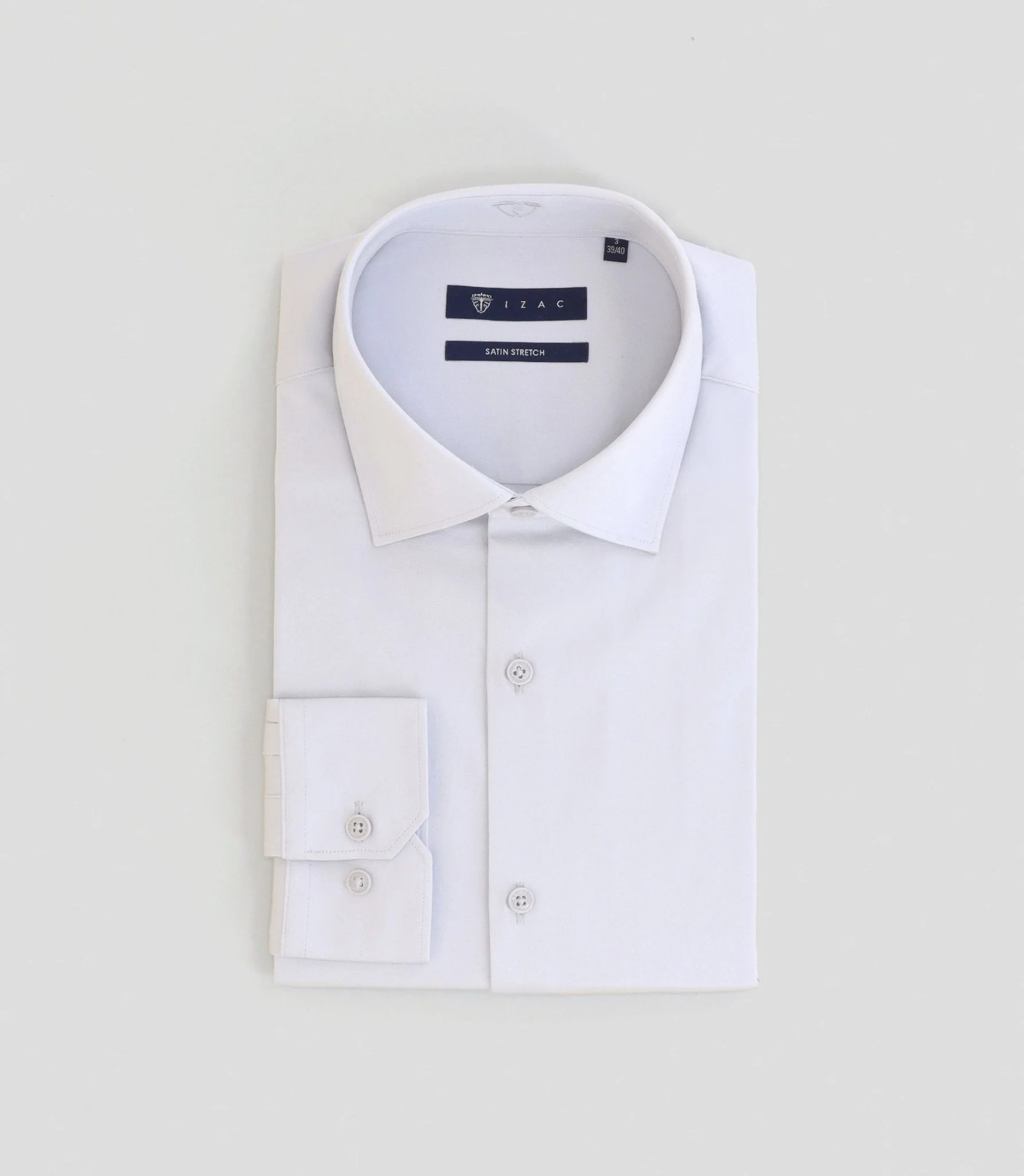 Chemise ville satin de coton grise