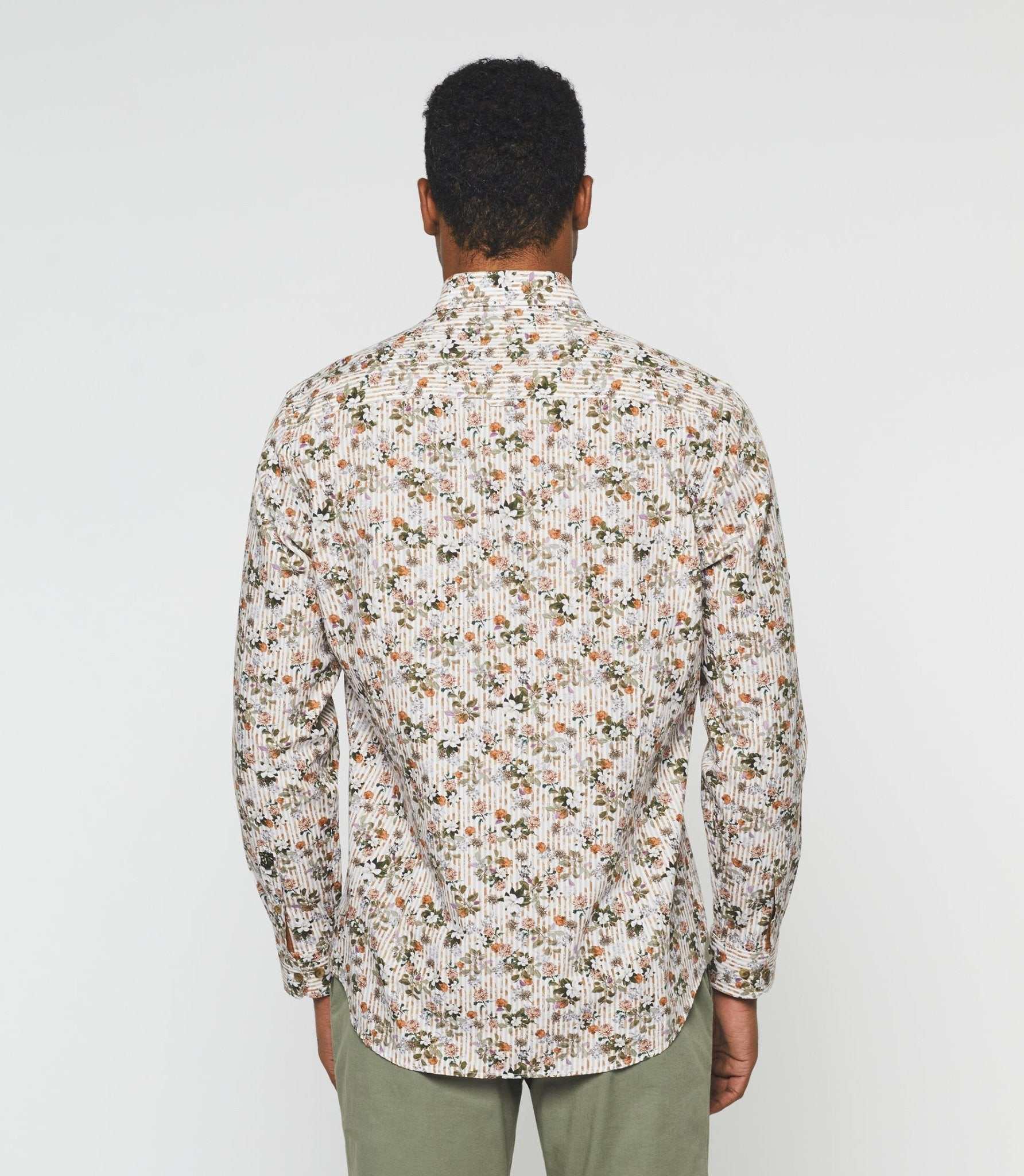 Chemise casual imprimée beige kaki "Kalidor" - Image 2