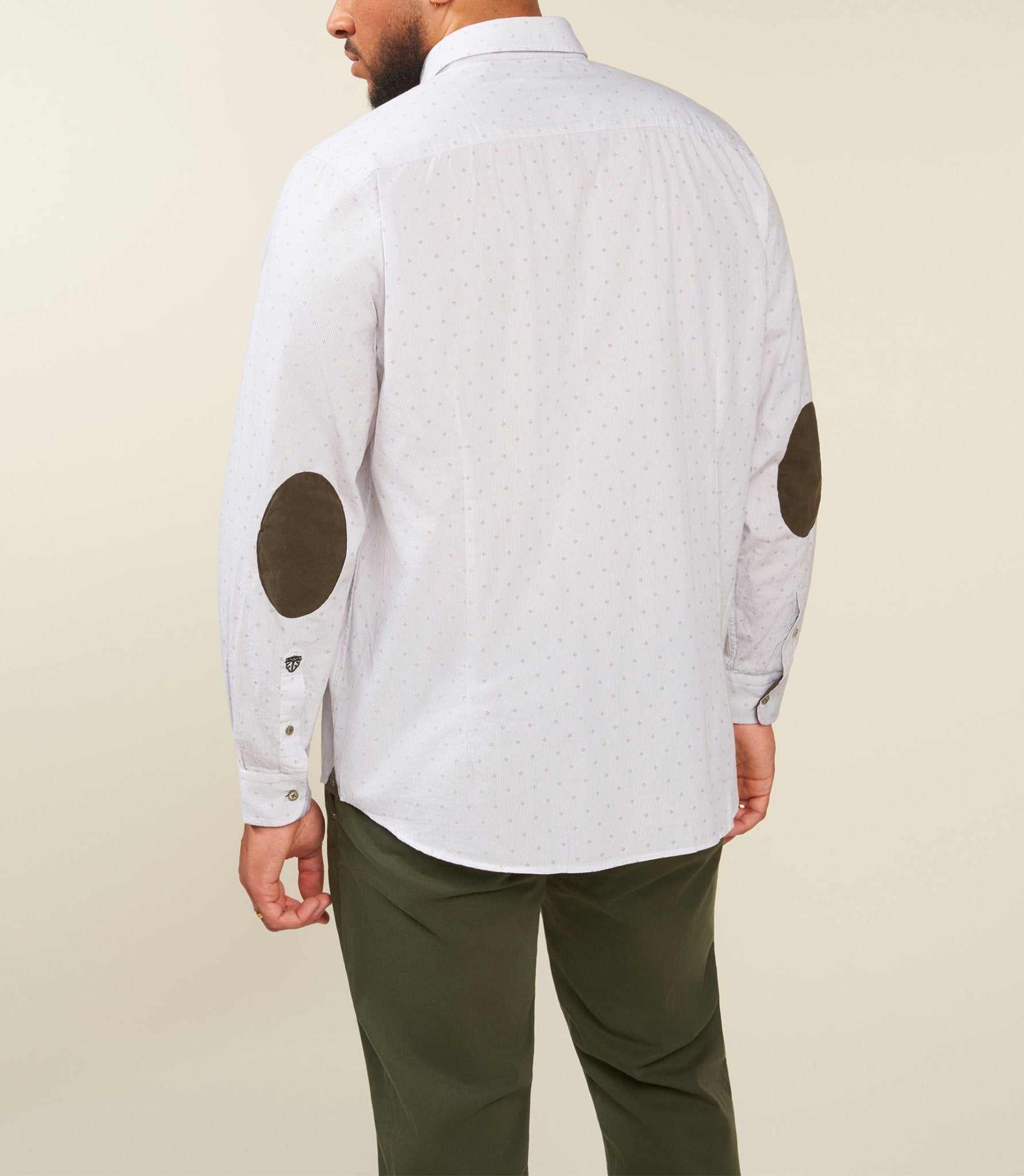 Chemise à rayures blanche et kaki JULESBT - Image 4